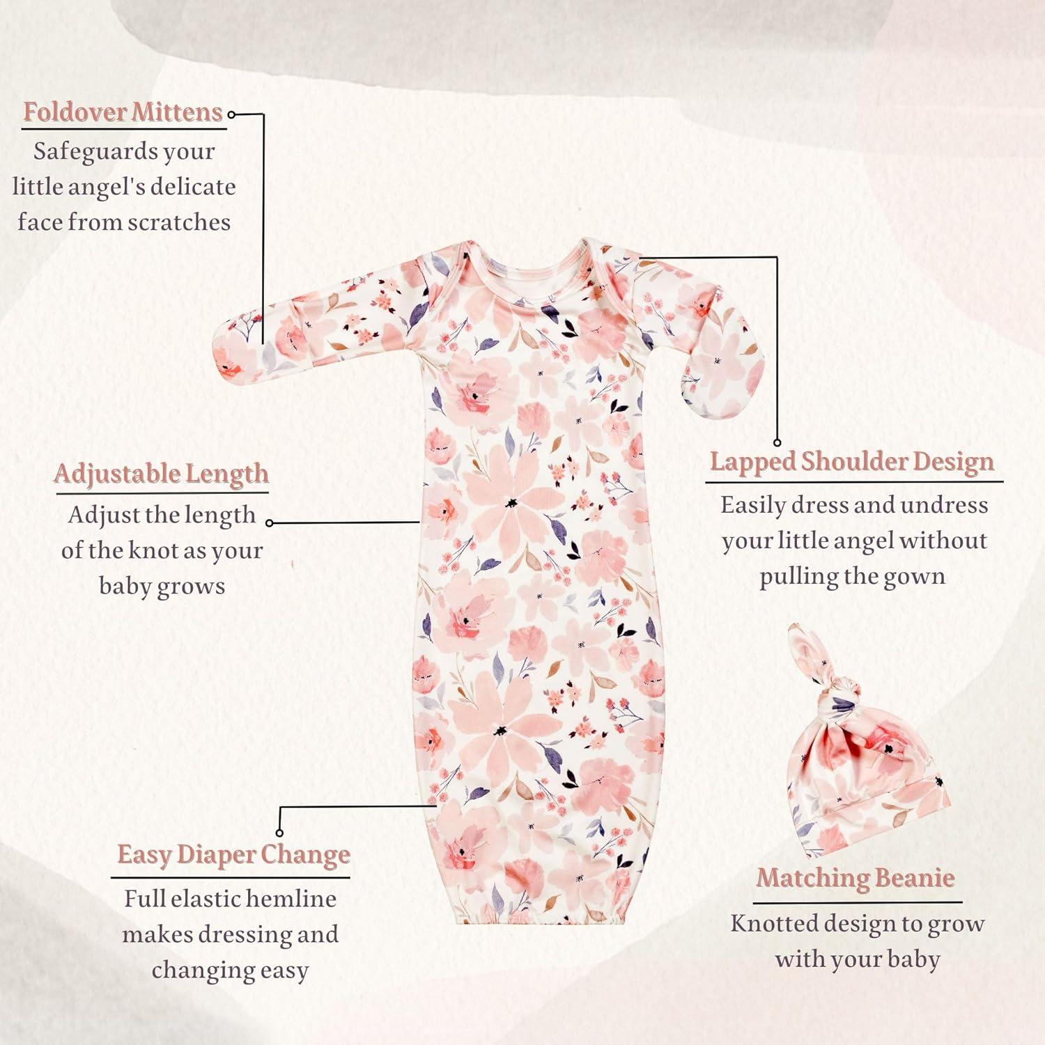 Vestido de Dormir para Bebé Giggle Angel 0-3 Meses Rosa