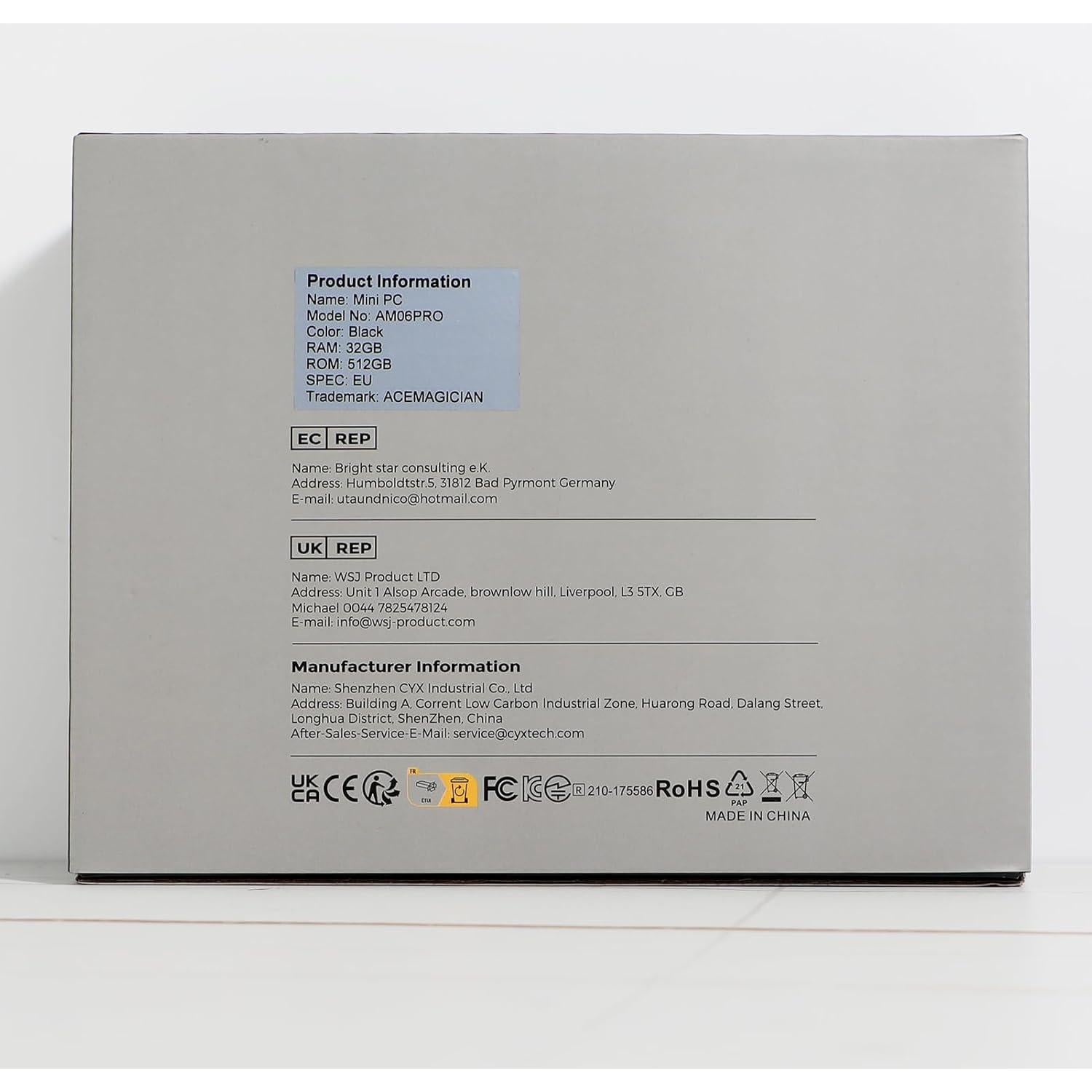 Mini PC ACEMAGICIAN Ryzen 5 7430U 32GB 512GB 4K Triple Pantalla