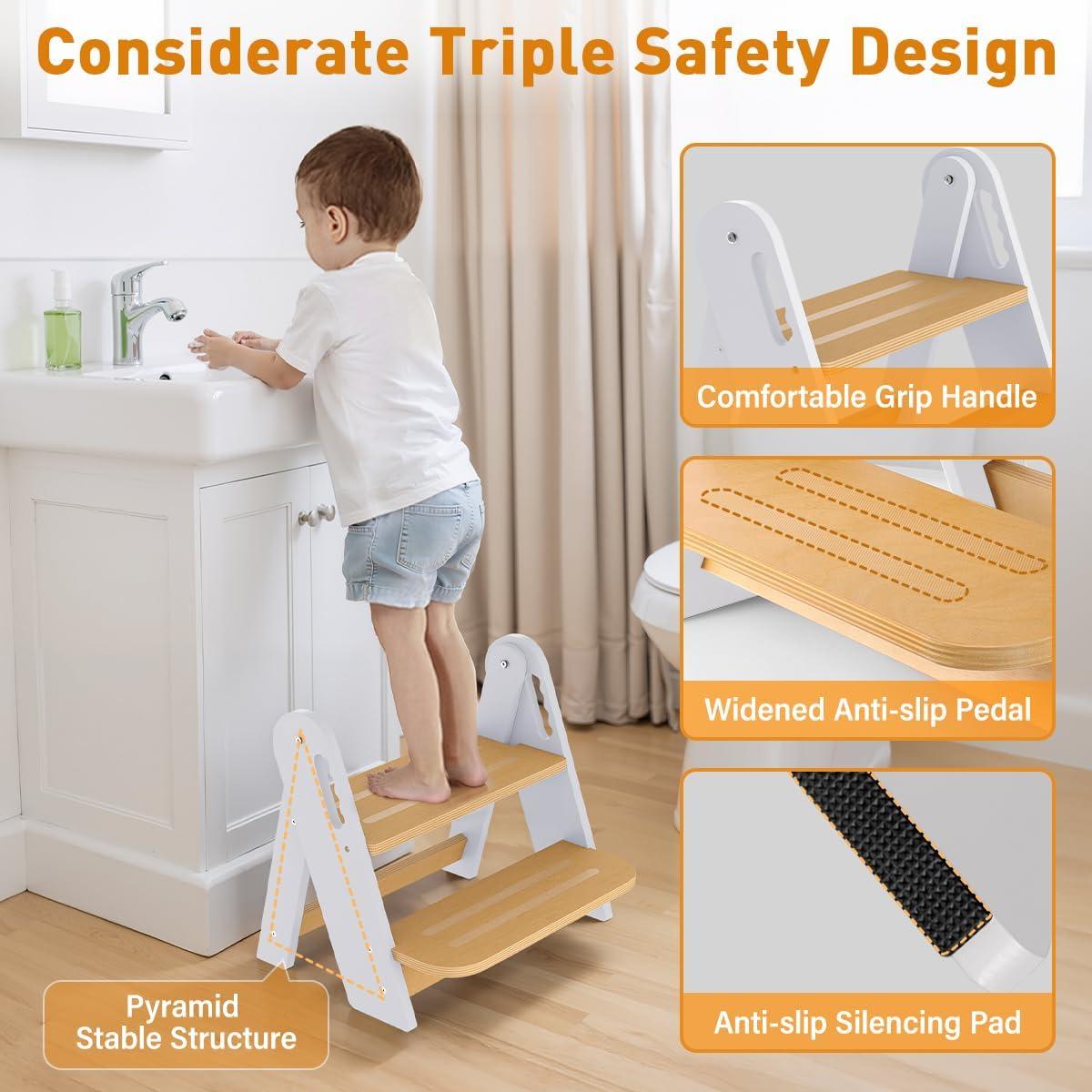 Escalera Ajustable para Niños Bonbay 2 Escalones Plegable