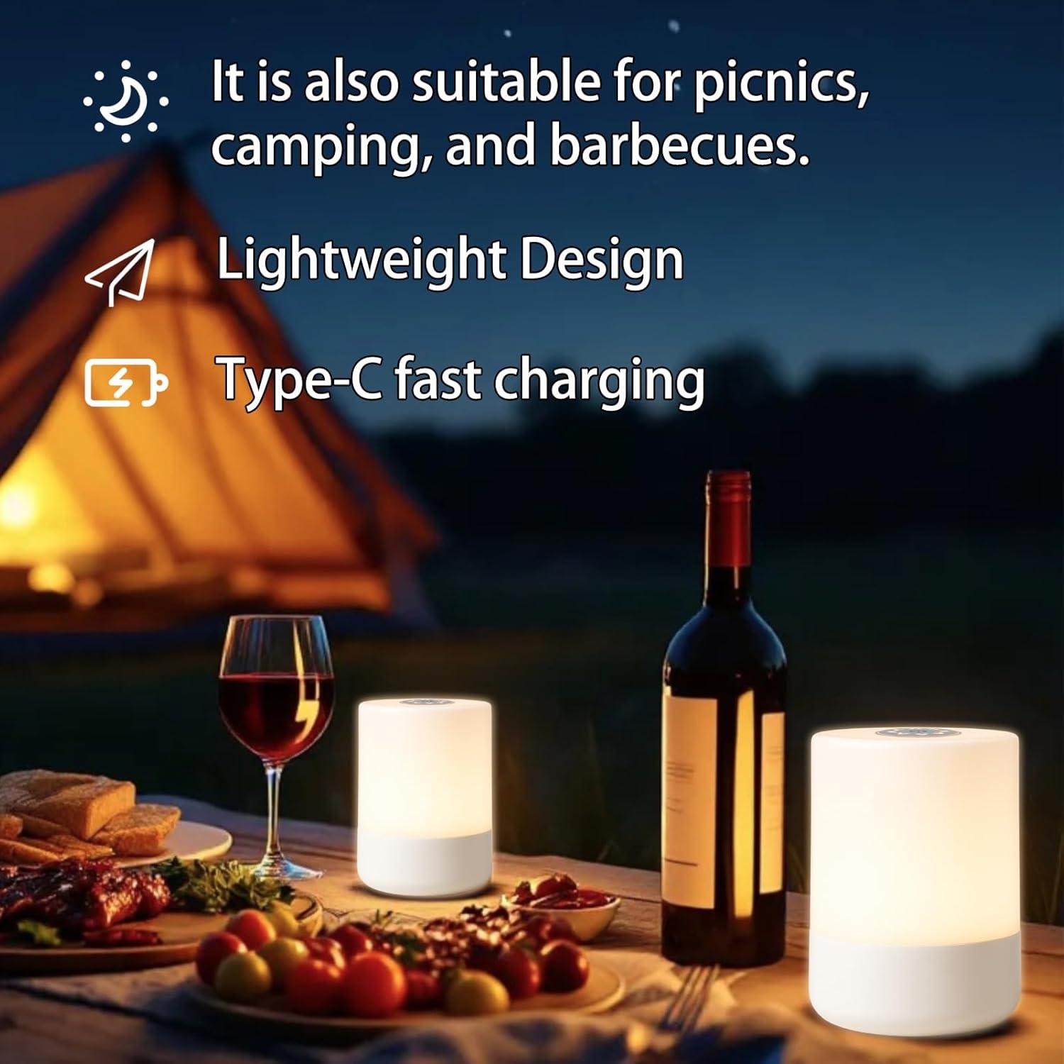 Lámpara de Mesa Táctil LED Recargable TUUWAI 3 Colores
