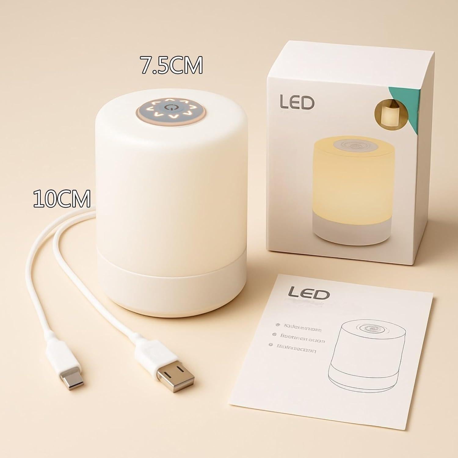 Lámpara de Mesa Táctil LED Recargable TUUWAI 3 Colores