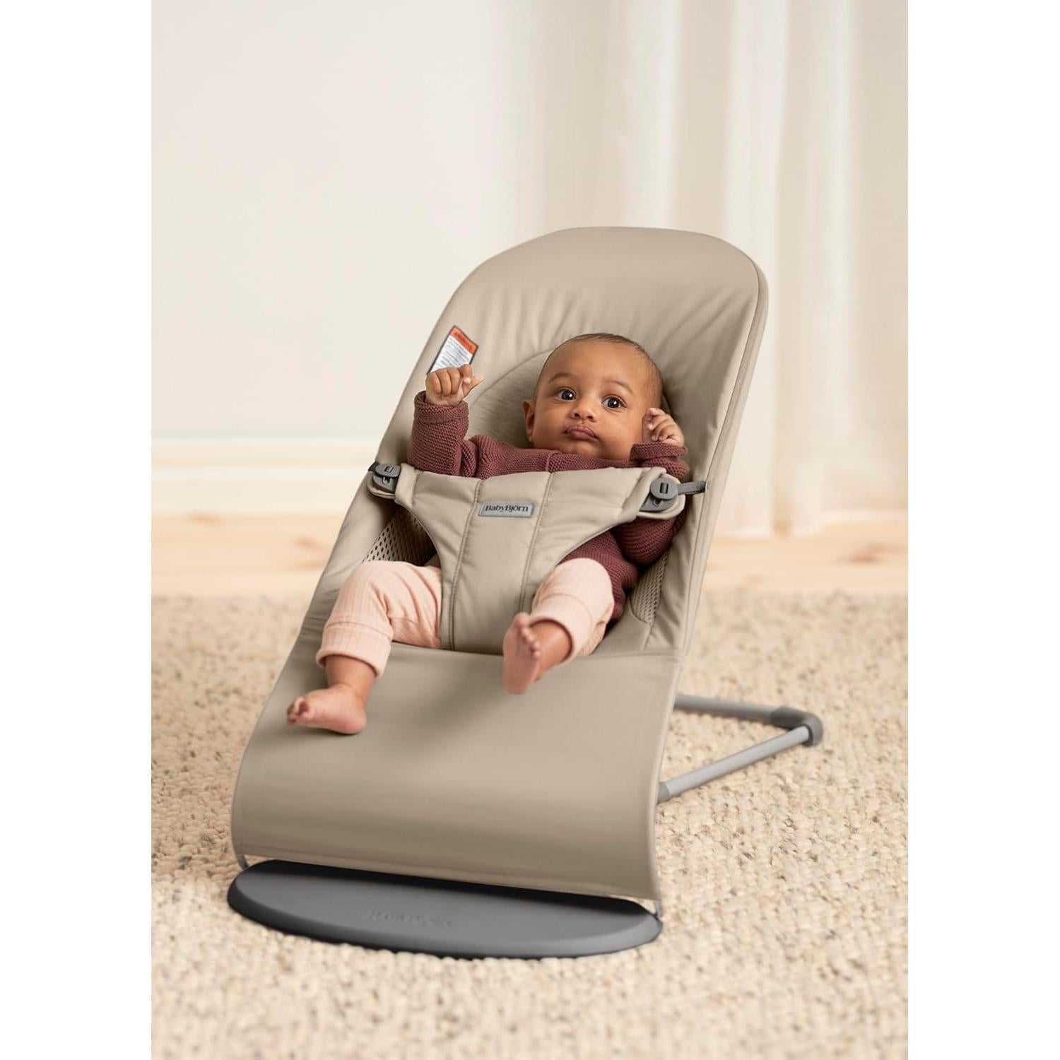 Silla de Balance BabyBjörn Soft Gris Arena 2-en-1 para Bebés