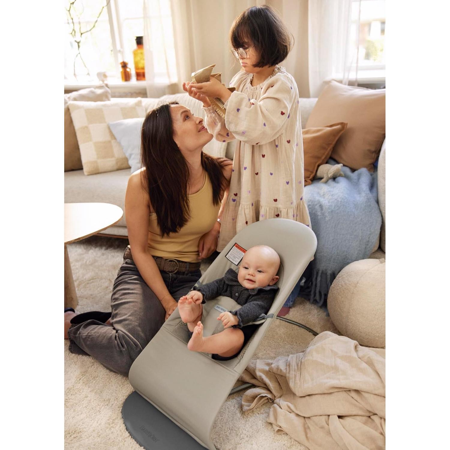 Silla de Balance BabyBjörn Soft Gris Arena 2-en-1 para Bebés