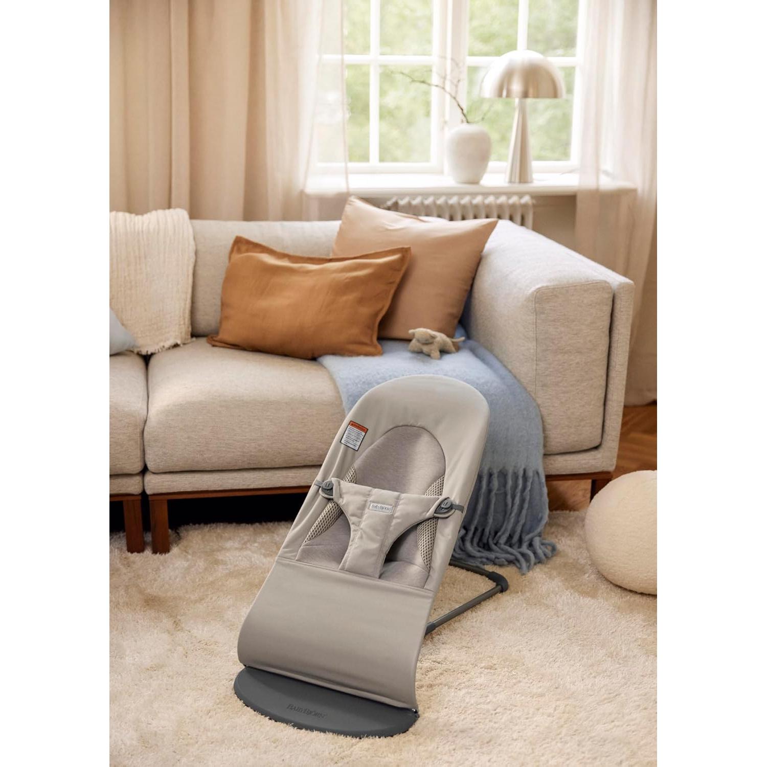 Silla de Balance BabyBjörn Soft Gris Arena 2-en-1 para Bebés