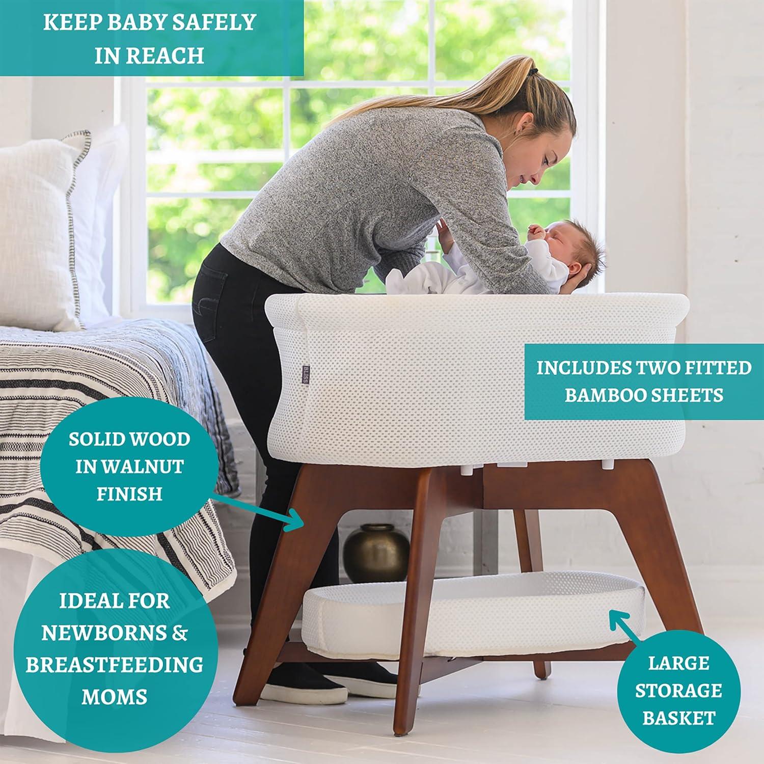 Cuna Mece-TruBliss BA501-SBA con Luz y Sonidos, Blanco