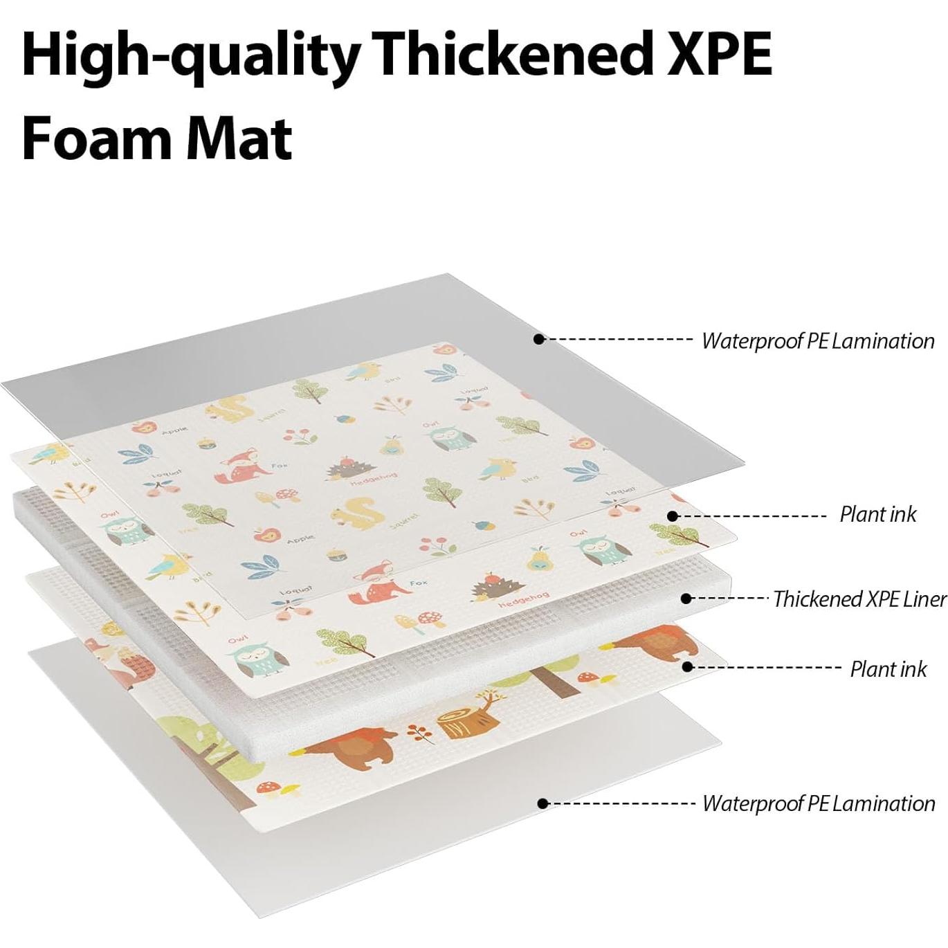 Alfombra de Juego para Bebés 127x127 cm Beige Antideslizante