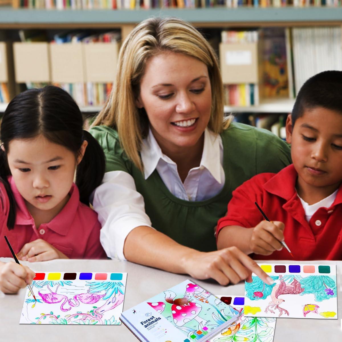 Set de Pintura Acuarela JUNQIU para Niños 4-8 Años - 3 Temas