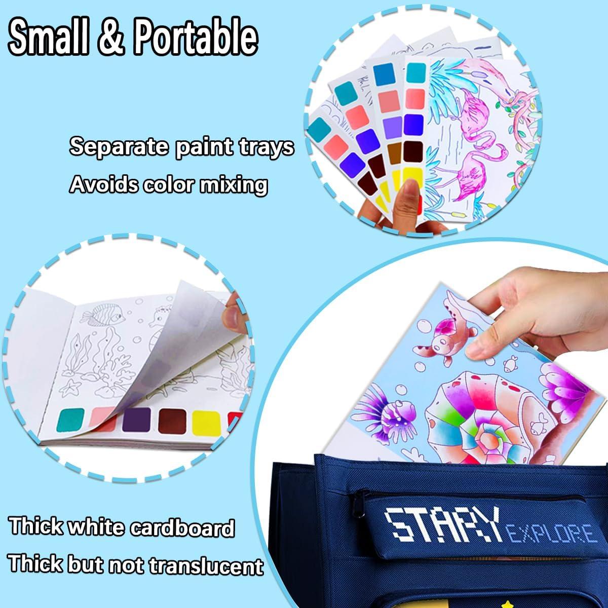 Set de Pintura Acuarela JUNQIU para Niños 4-8 Años - 3 Temas