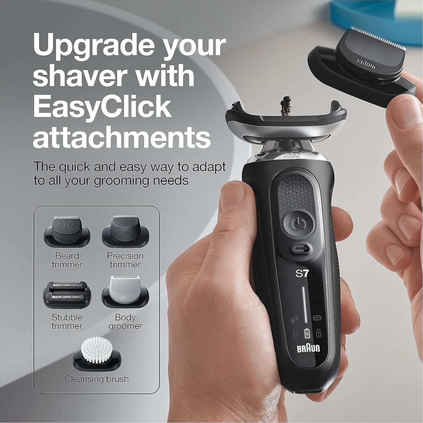 Afeitadora eléctrica Braun Series 7 7075cc para hombres - Negra