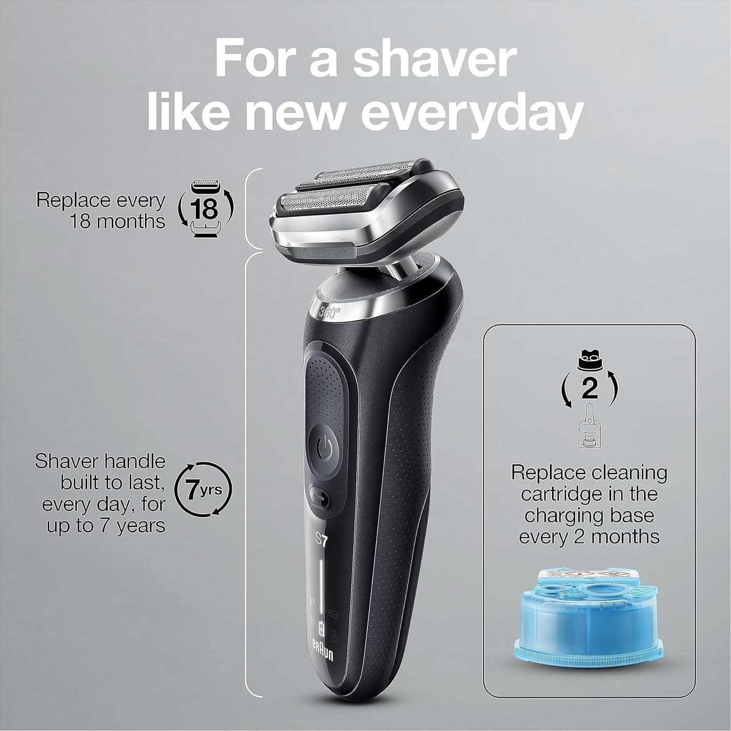 Afeitadora eléctrica Braun Series 7 7075cc para hombres - Negra