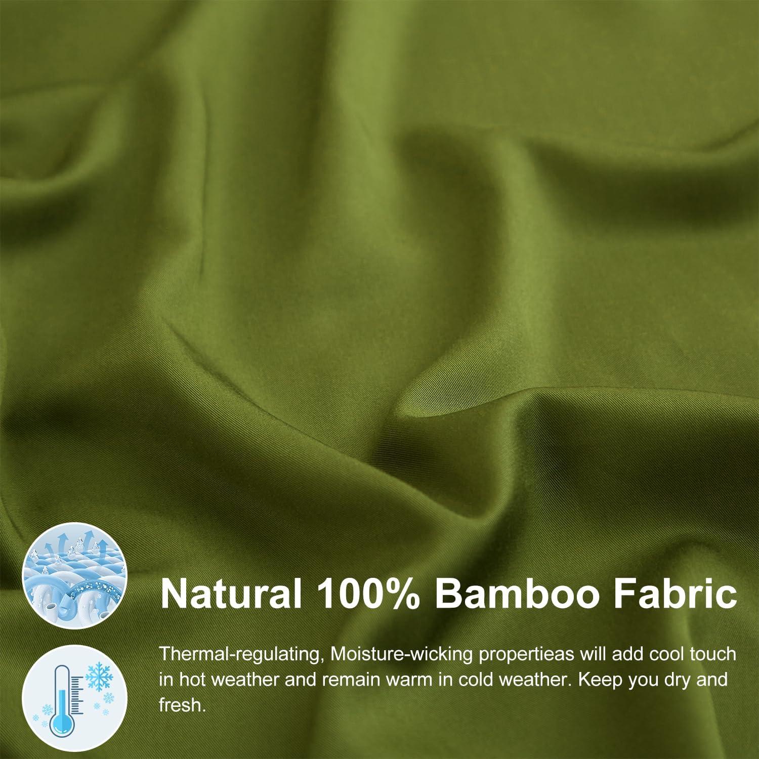 Sábanas de bolsillo profundo Ivellow Queen 400 hilos rayón bambú