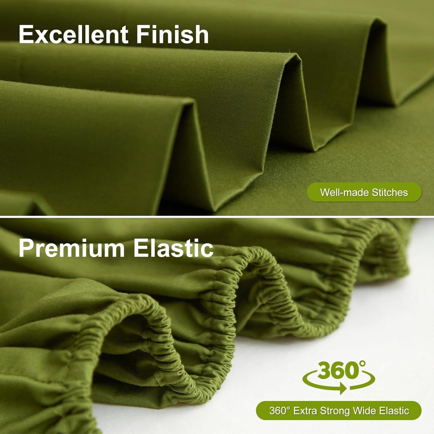 Sábanas de bolsillo profundo Ivellow Queen 400 hilos rayón bambú