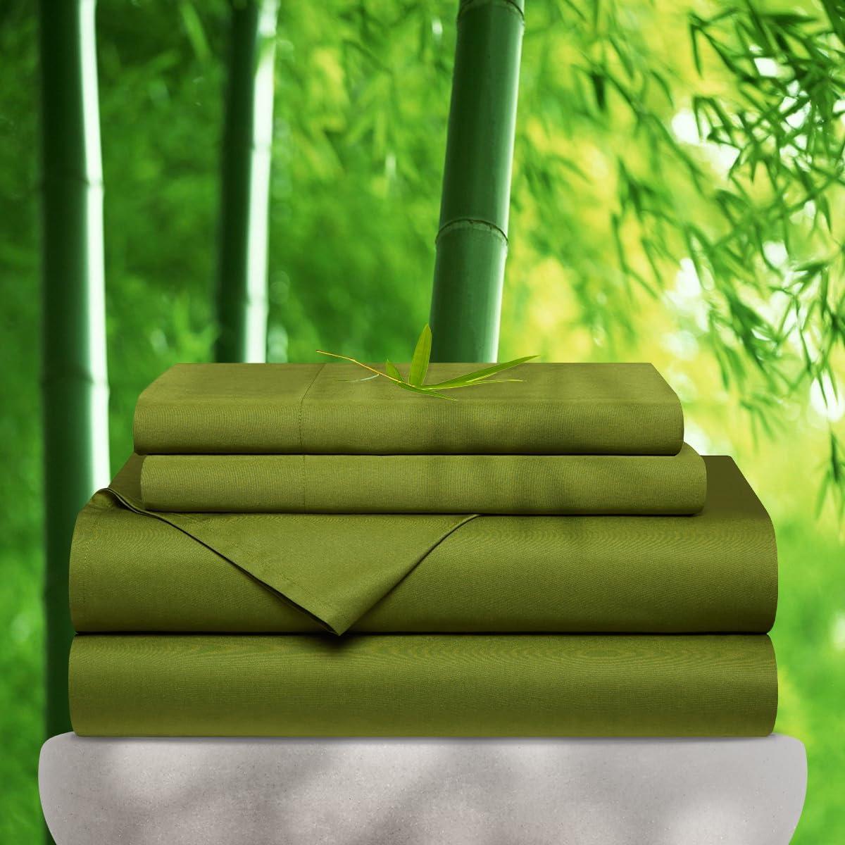 Sábanas de bolsillo profundo Ivellow Queen 400 hilos rayón bambú