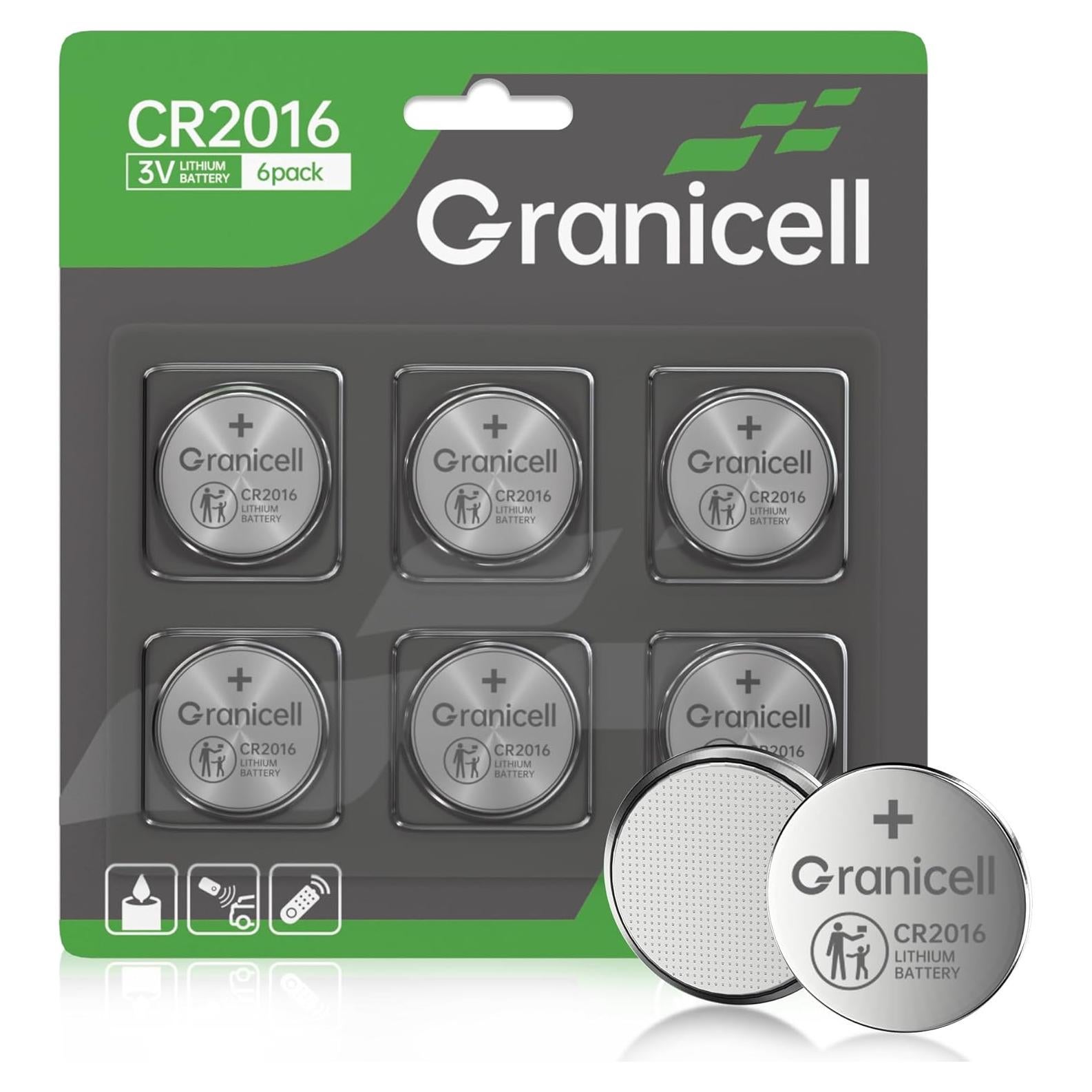 Batería de Litio CR2016 Granicell 6 Unidades 3V para Dispositivos