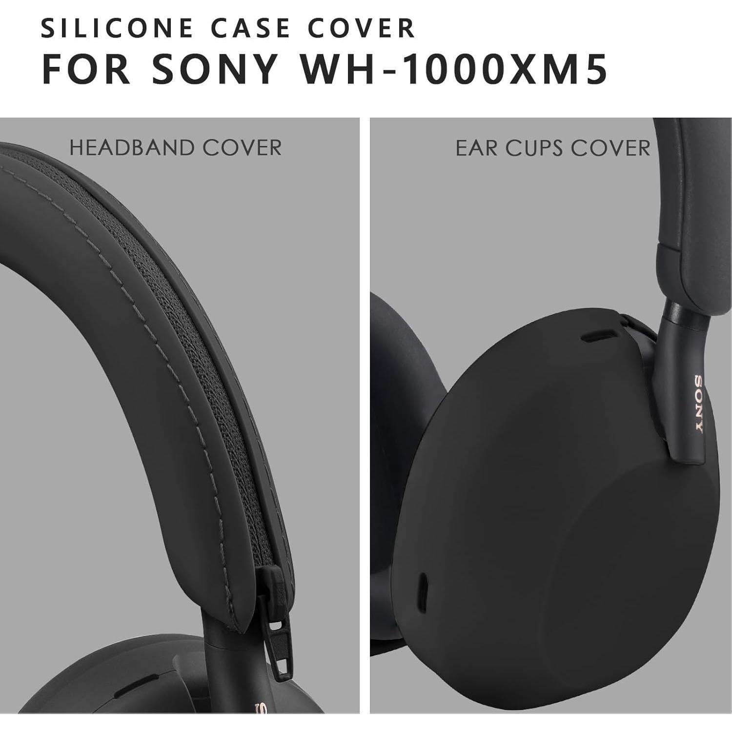 Funda de Silicona para Auriculares Sony WH-1000XM5 - Negro