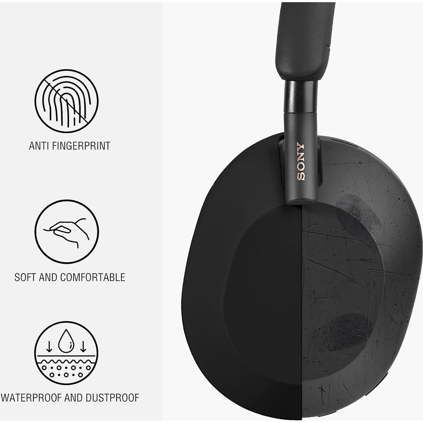 Funda de Silicona para Auriculares Sony WH-1000XM5 - Negro