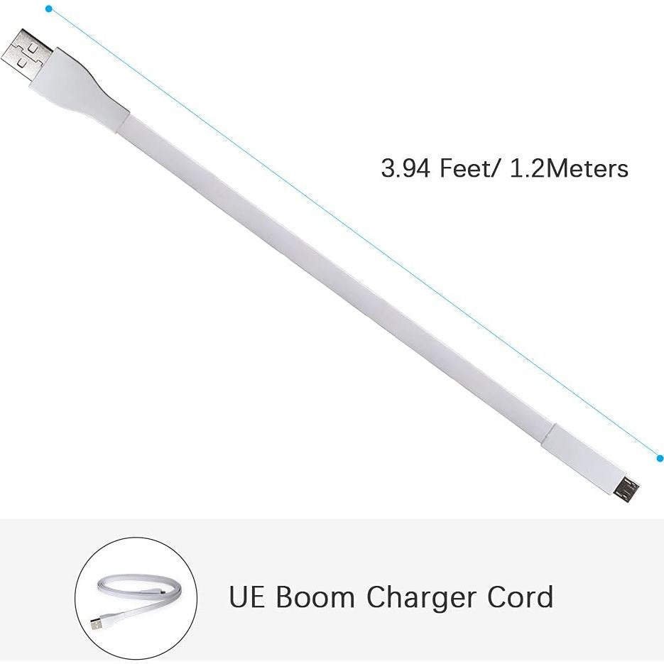 Cable de Carga USB QJYTH 1.2m para Logitech UE Boom Blanco