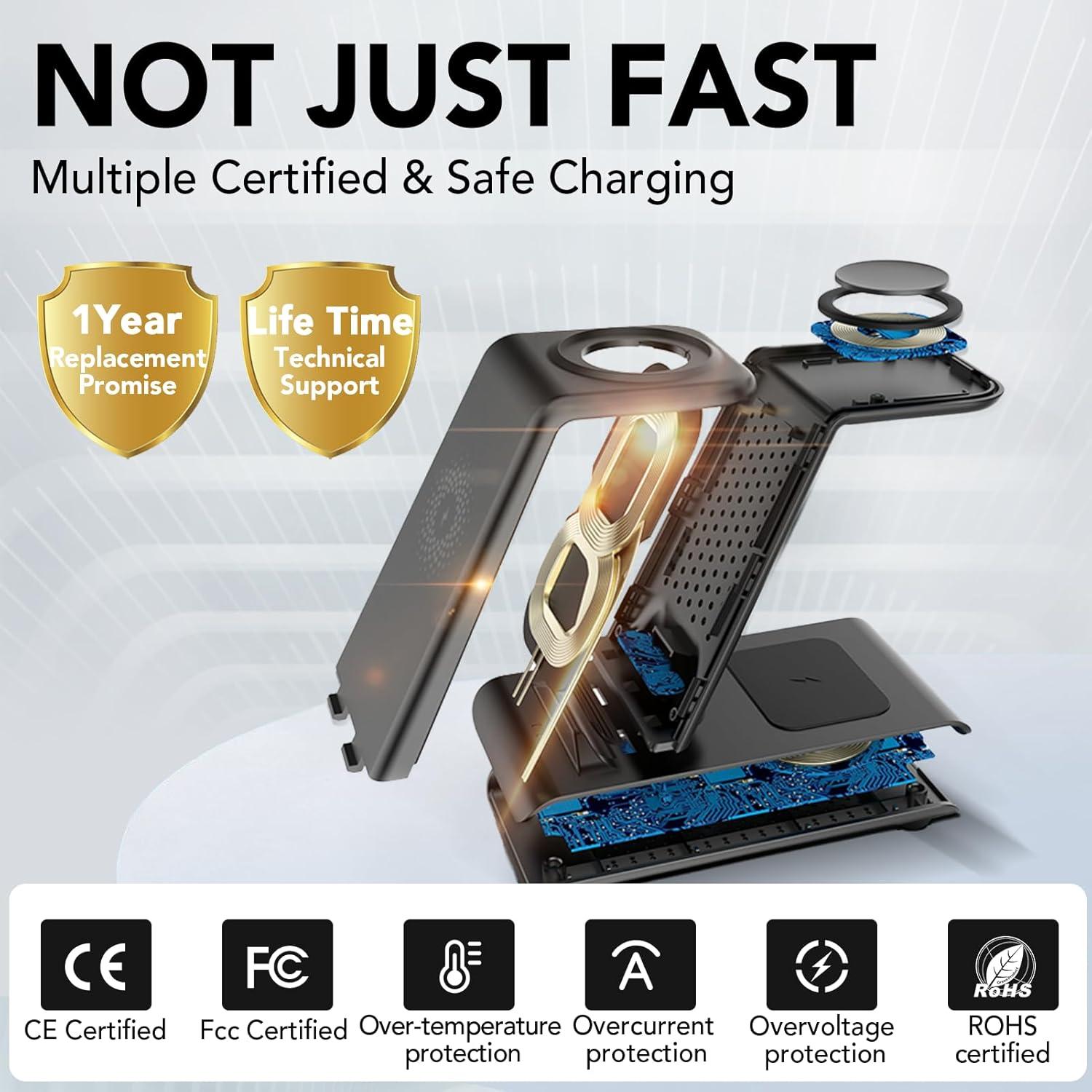 HATALKIN Estación de Carga Inalámbrica 3 en 1 para Apple