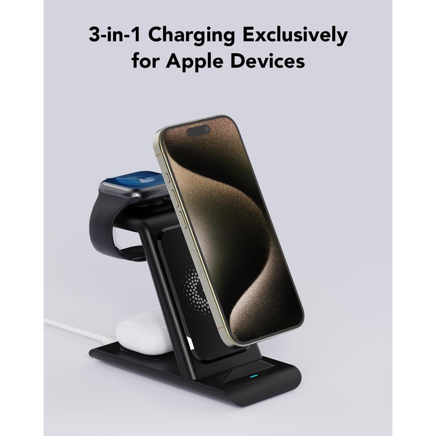 HATALKIN Estación de Carga Inalámbrica 3 en 1 para Apple