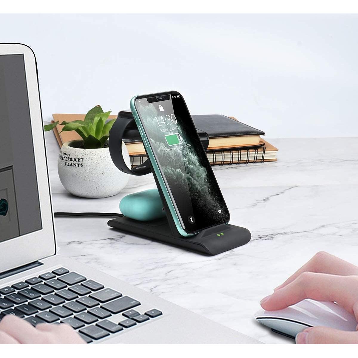 HATALKIN Estación de Carga Inalámbrica 3 en 1 para Apple