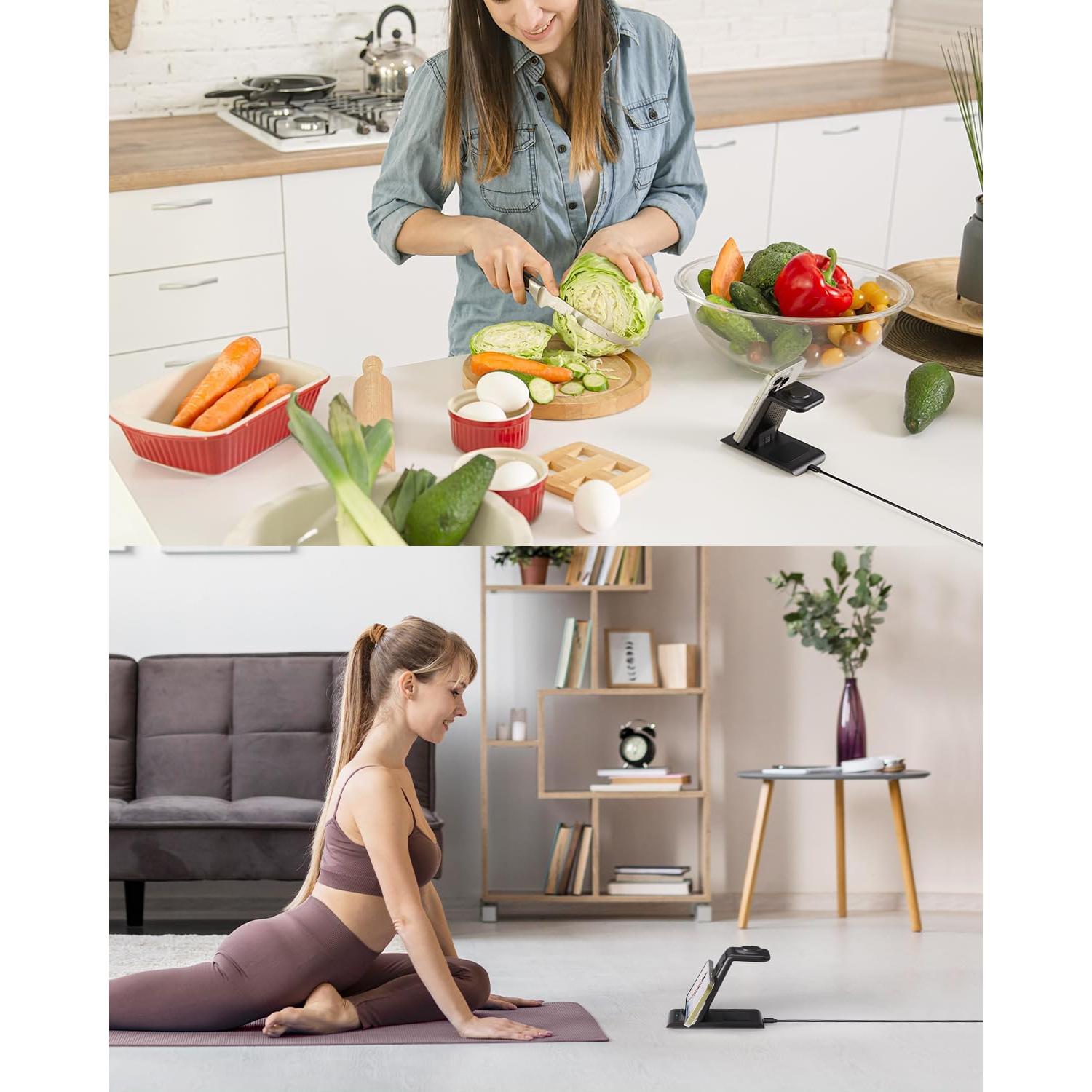 HATALKIN Estación de Carga Inalámbrica 3 en 1 para Apple