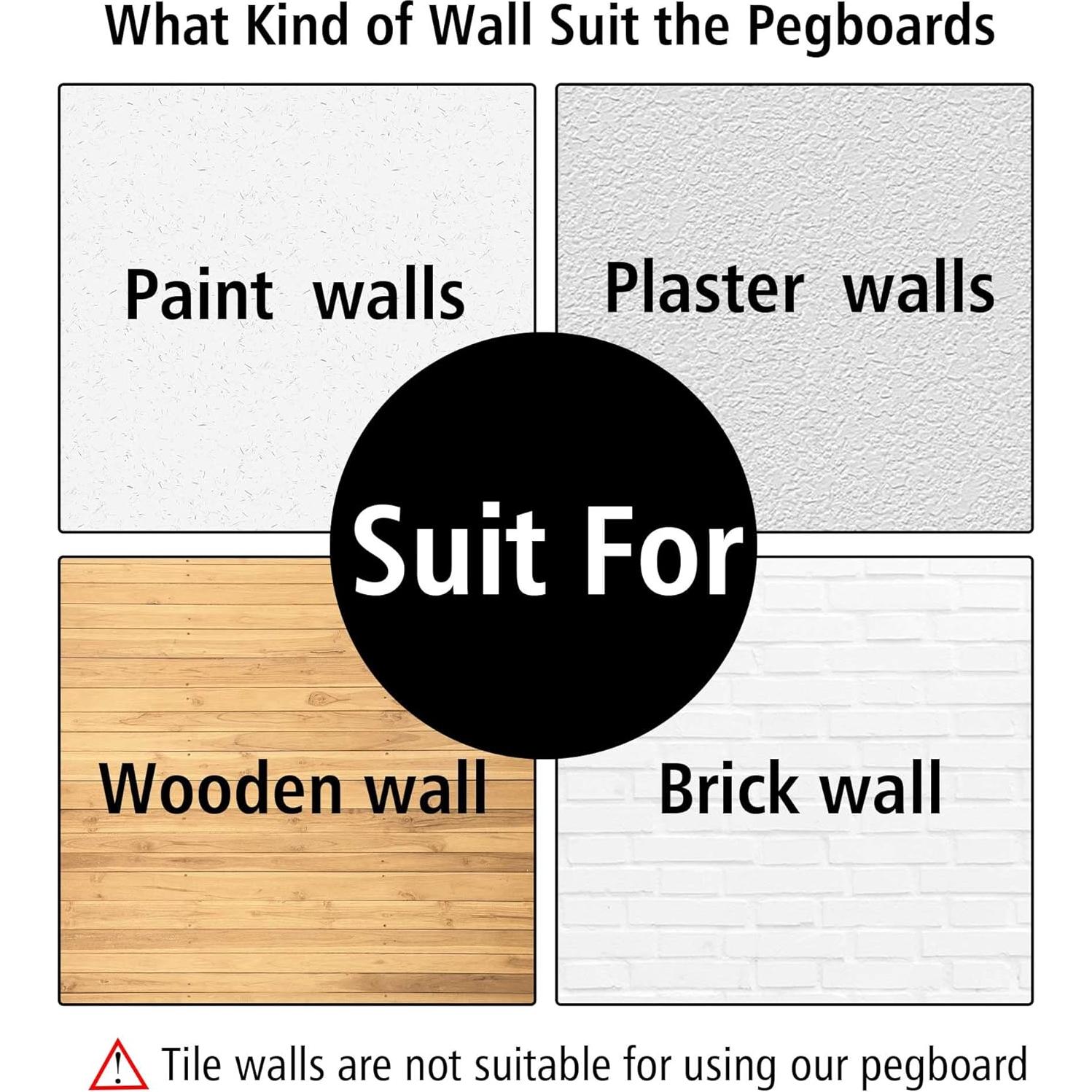 4 Piezas Tablero de Clavos LANSI ABS Blanco 25.4x25.4 cm