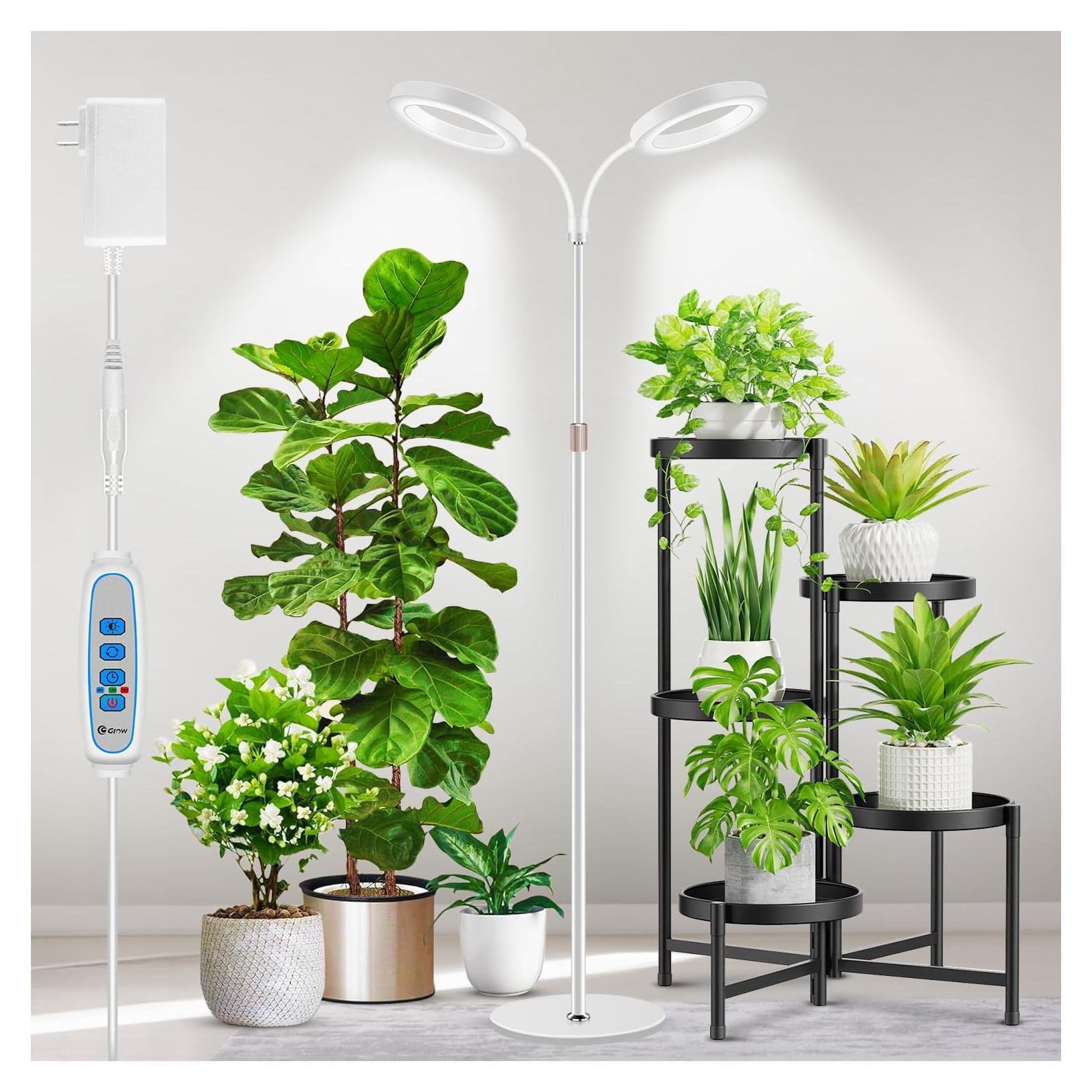 Luz de Cultivo LED Aumtrly 2 Cabezas 68" para Plantas