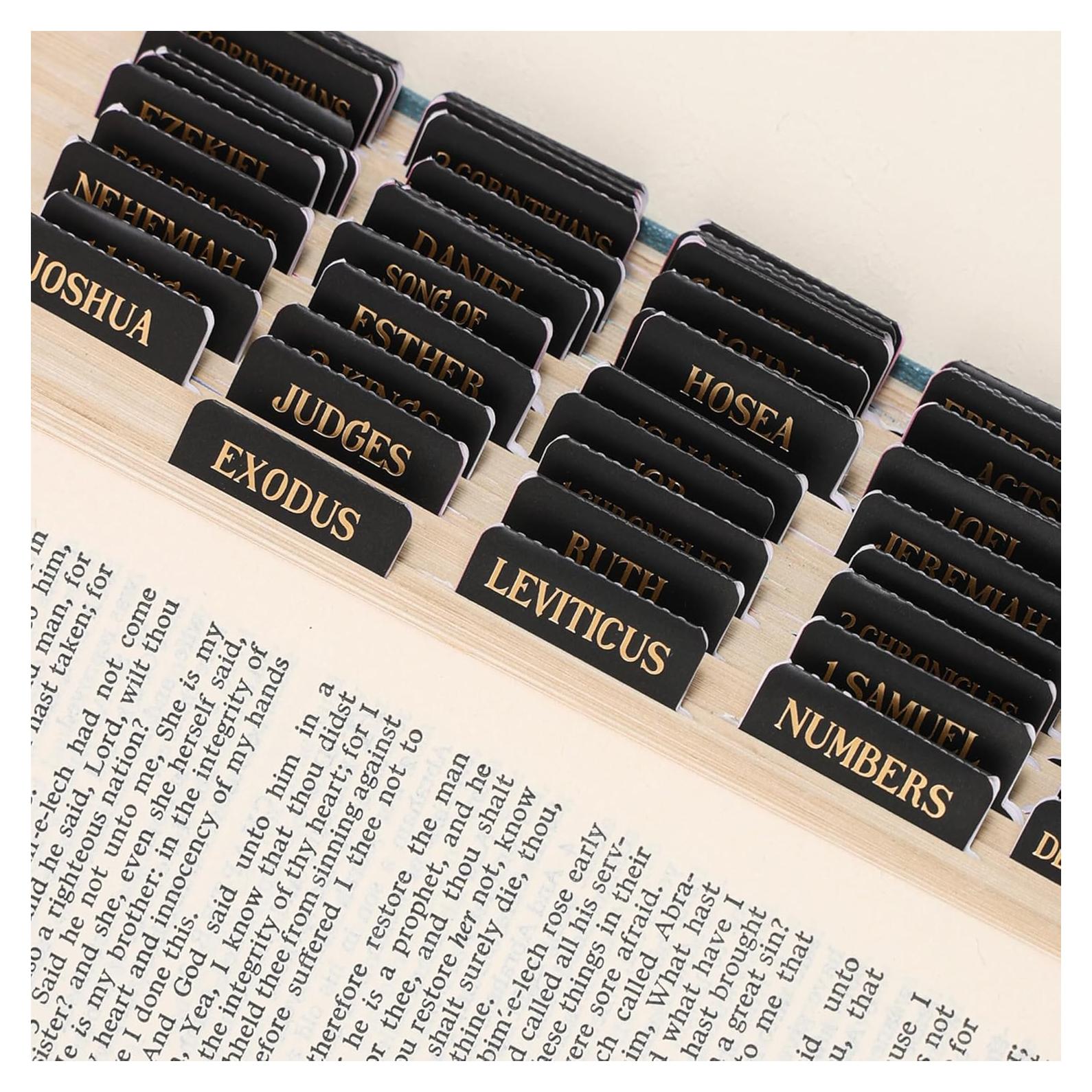 Etiquetas de Biblia VYRANA Laminadas Foil Dorado 105 Piezas