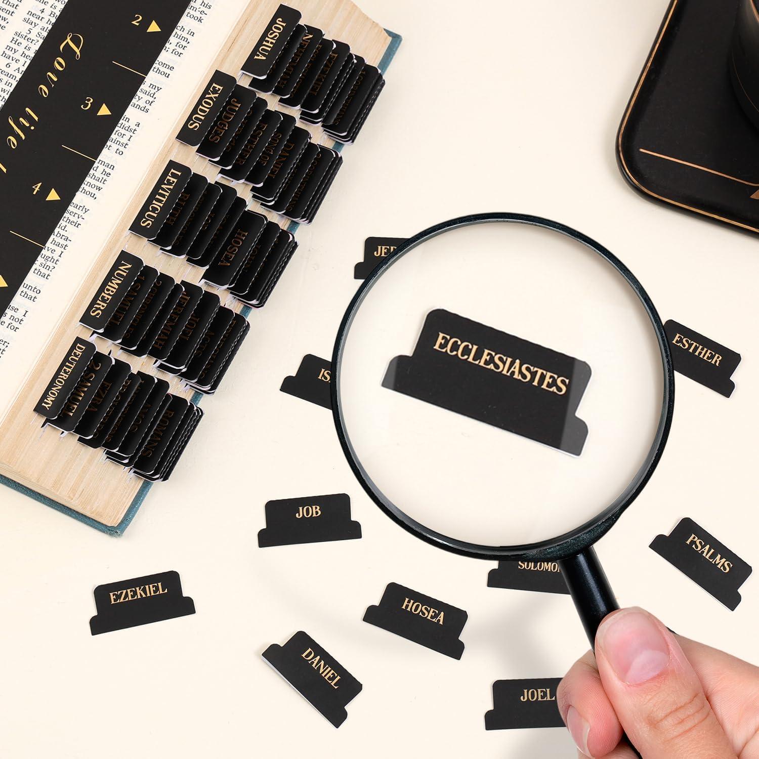 Etiquetas de Biblia VYRANA Laminadas Foil Dorado 105 Piezas