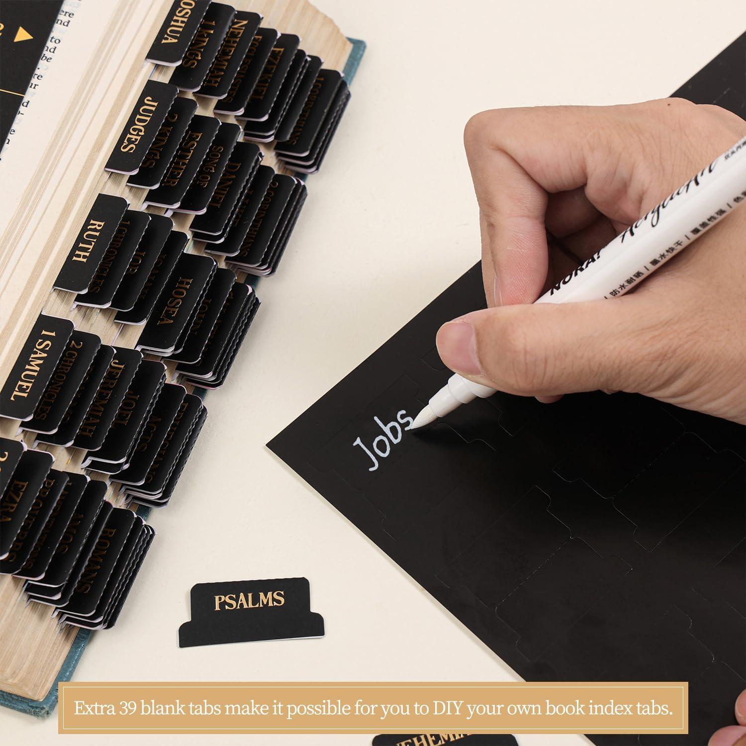 Etiquetas de Biblia VYRANA Laminadas Foil Dorado 105 Piezas