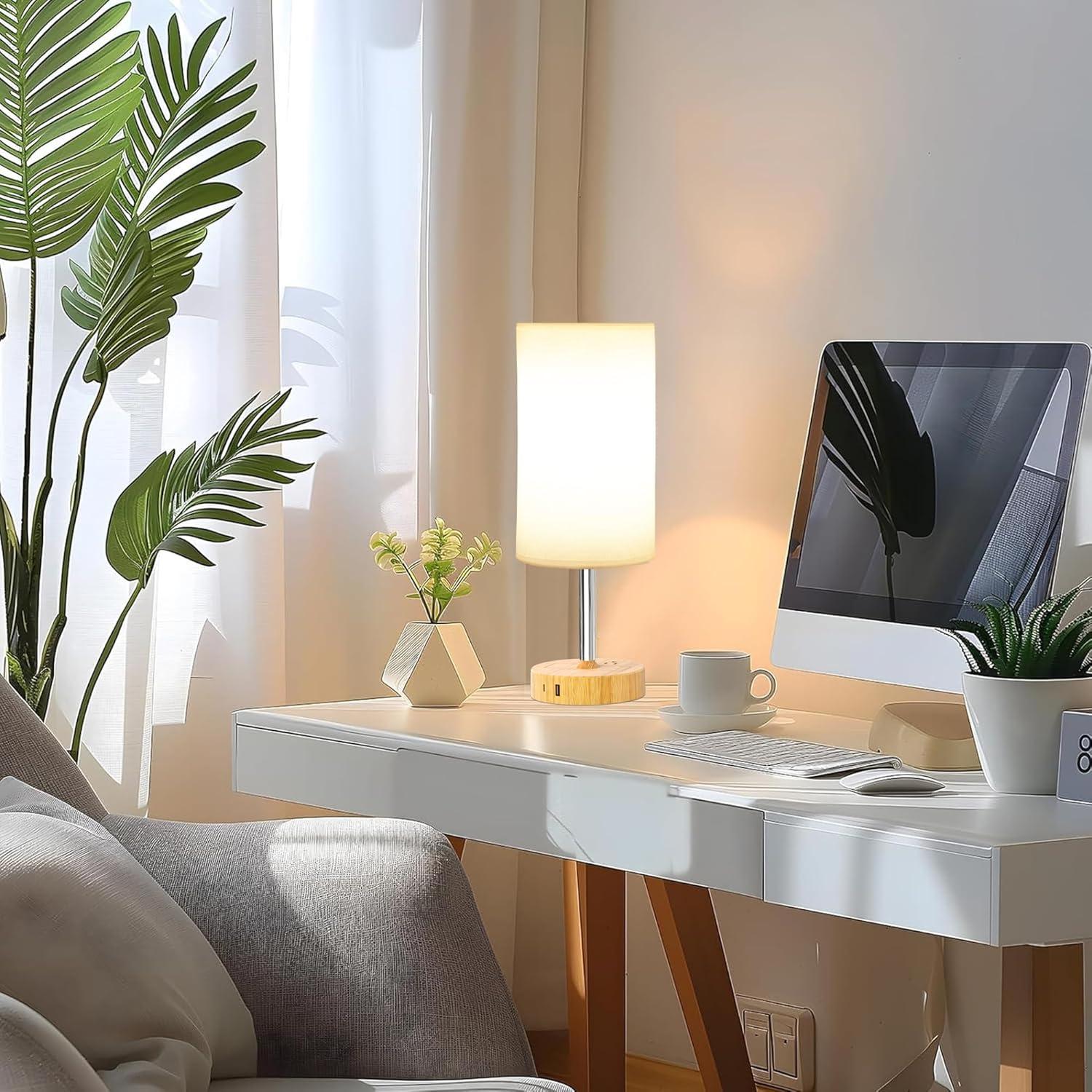 Lámpara de Mesa Táctil ALACOO con Carga USB y 3 Niveles