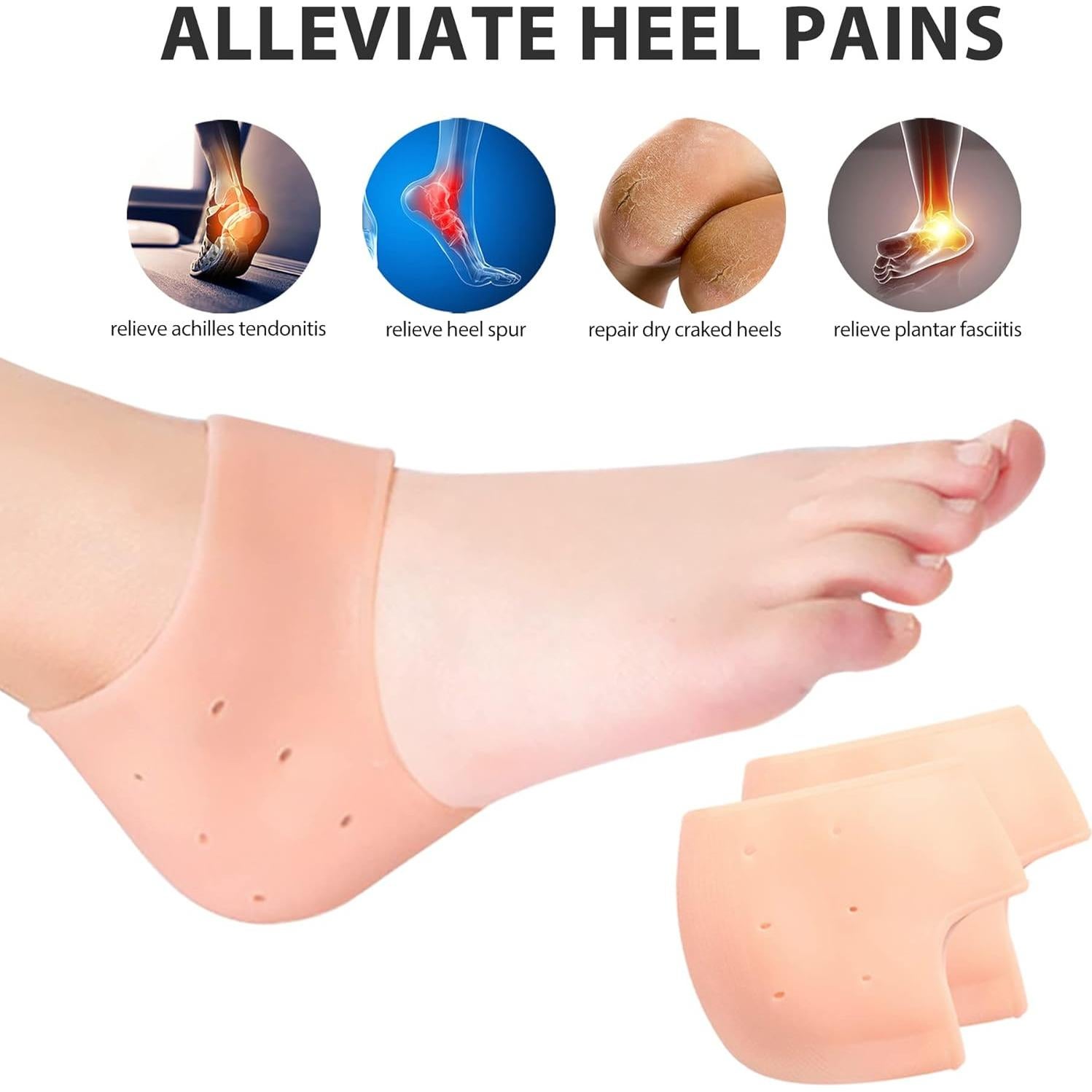 Protectores de Talón de Gel RooRuns para Dolor y Fascitis Plantar