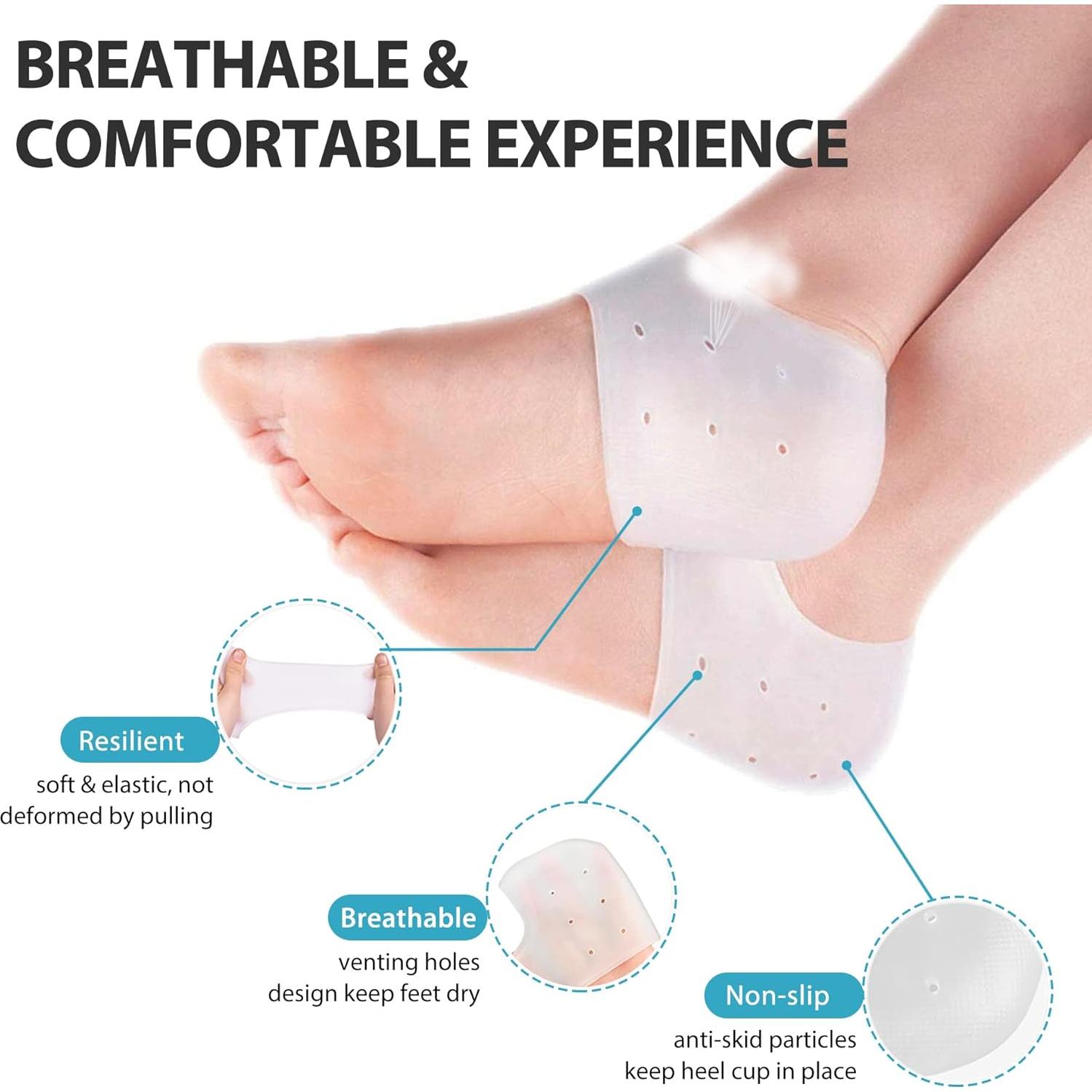 Protectores de Talón de Gel RooRuns para Dolor y Fascitis Plantar