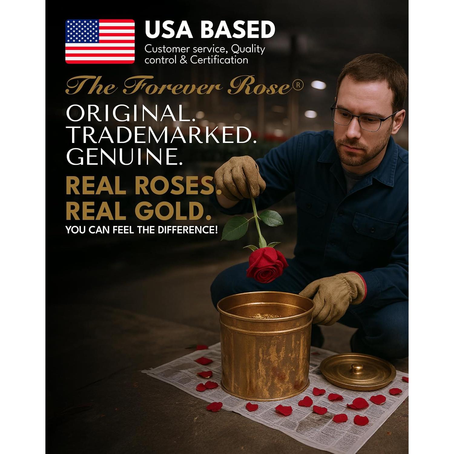 Rosa Eterna 24K Baño de Oro Rosa Real en Jarrón Corazón