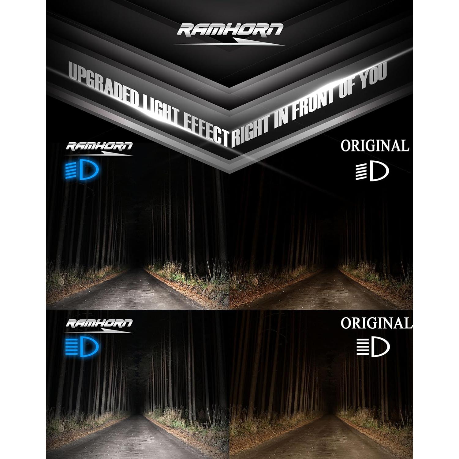 Bombillas de Niebla RAMHORN H4 300% Más Brillantes 6500K