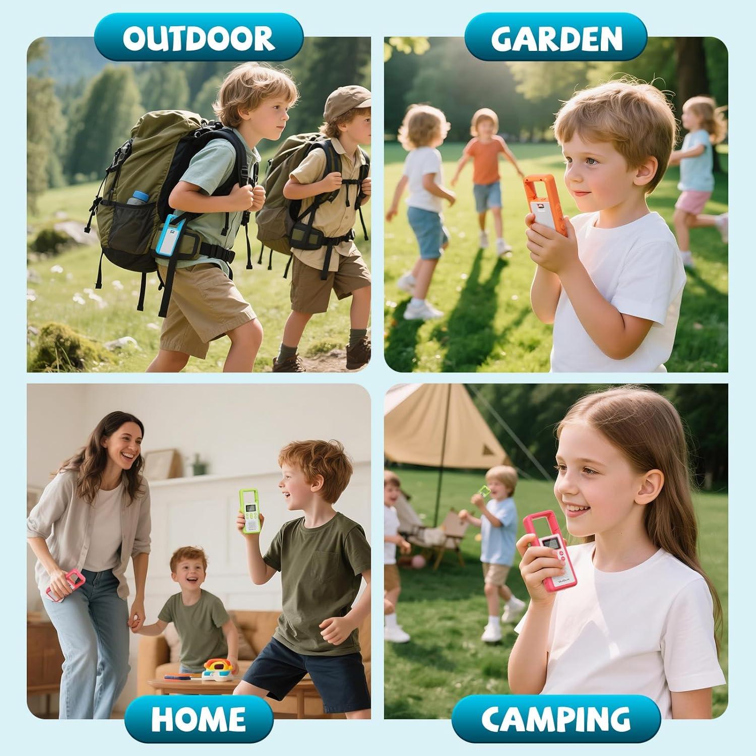 Walkie Talkies QUOLIX para Niños 2 Paquete Recargable VOX