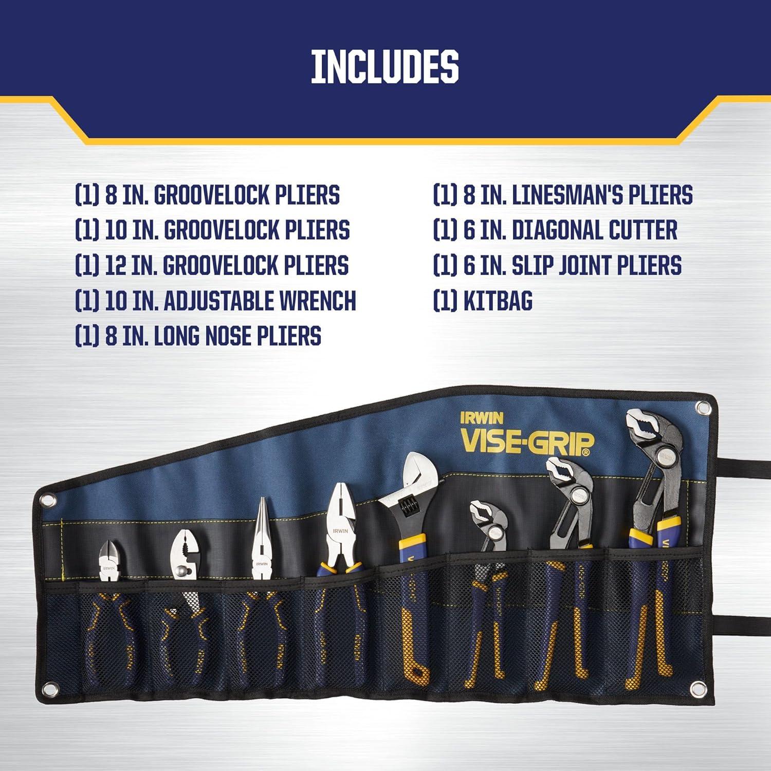 Juego de Alicates IRWIN VISE-GRIP GrooveLock 8 Piezas