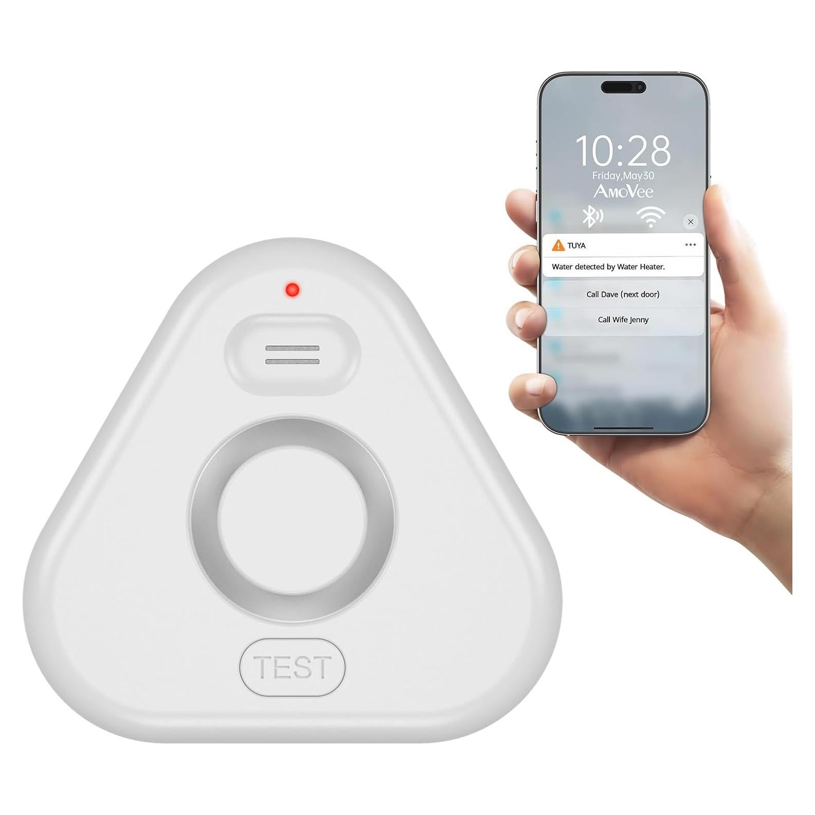 Detector de Fugas de Agua AmoVee con Alarma 120dB y App