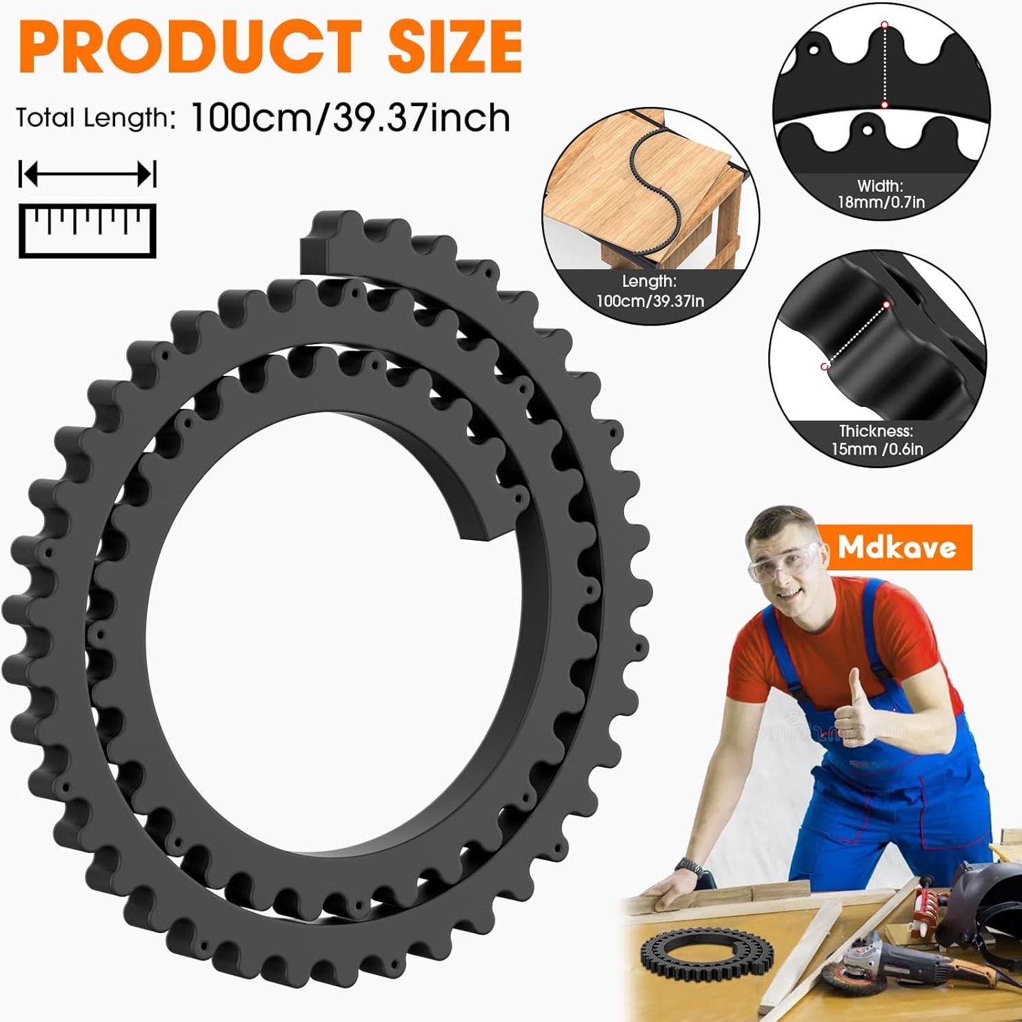 Guía de Bisel Flexible Mdkave 99.06cm para Router Carpintería