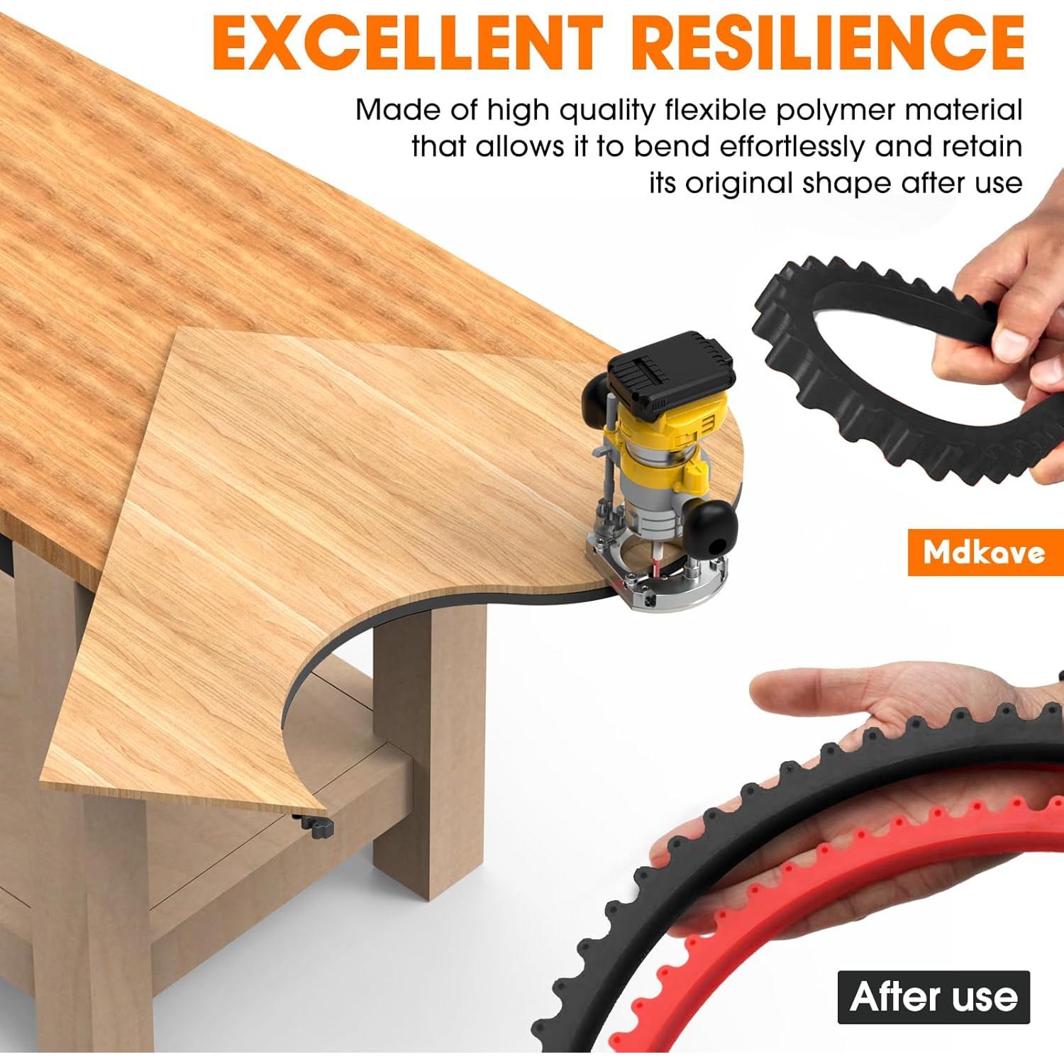 Guía de Bisel Flexible Mdkave 99.06cm para Router Carpintería