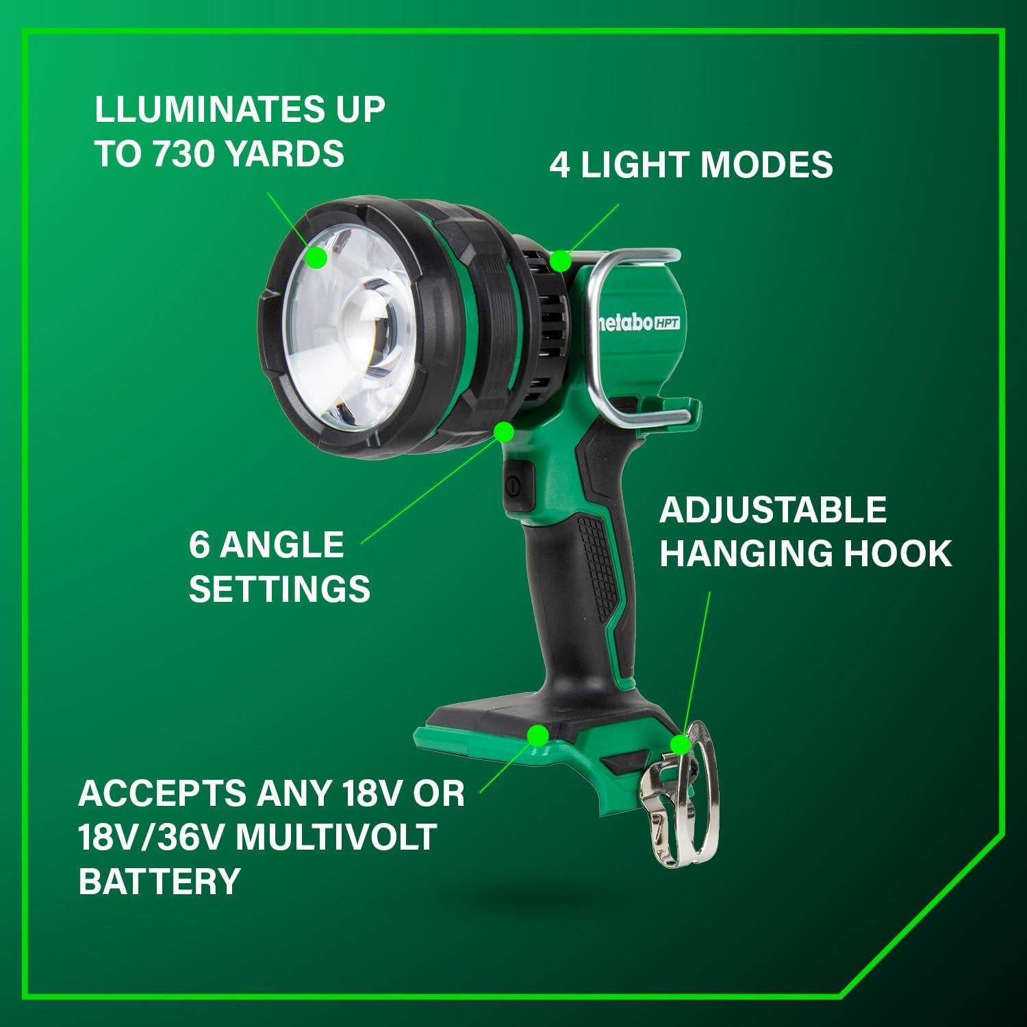 Linterna Portátil LED Metabo HPT 18V 1050 Lúmenes IP55