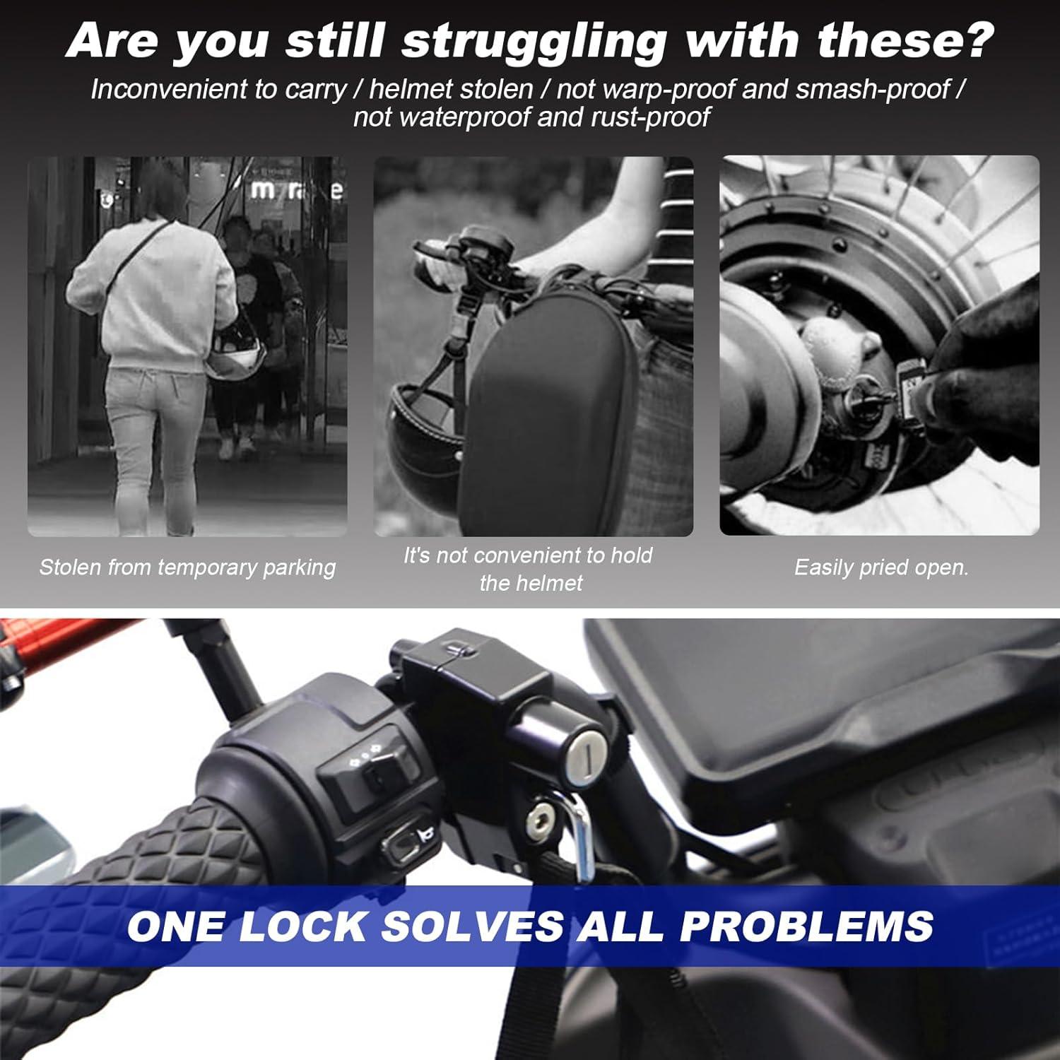 Candado Antirrobo para Casco de Motocicleta NYTKL con 2 Llaves