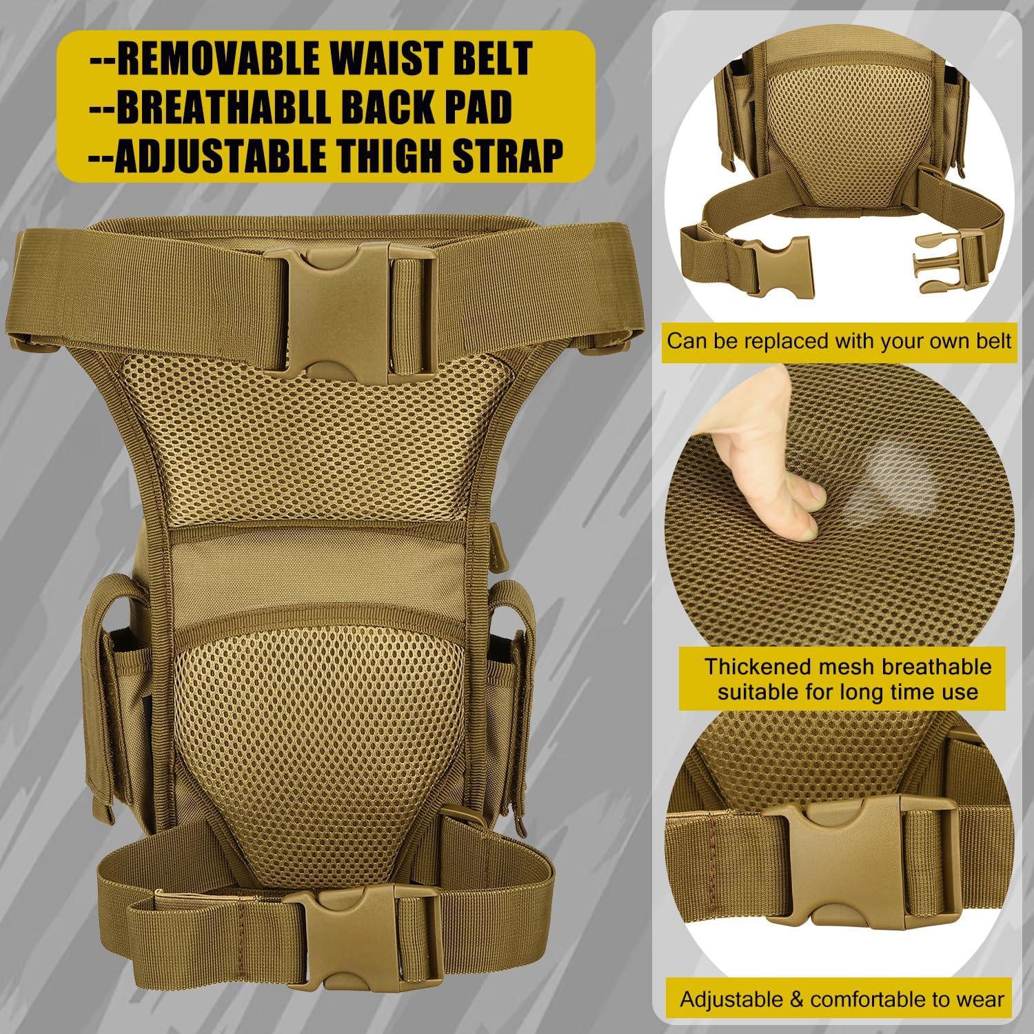 Mochila Táctica para Pierna Protector Plus Negra 24x33.8cm