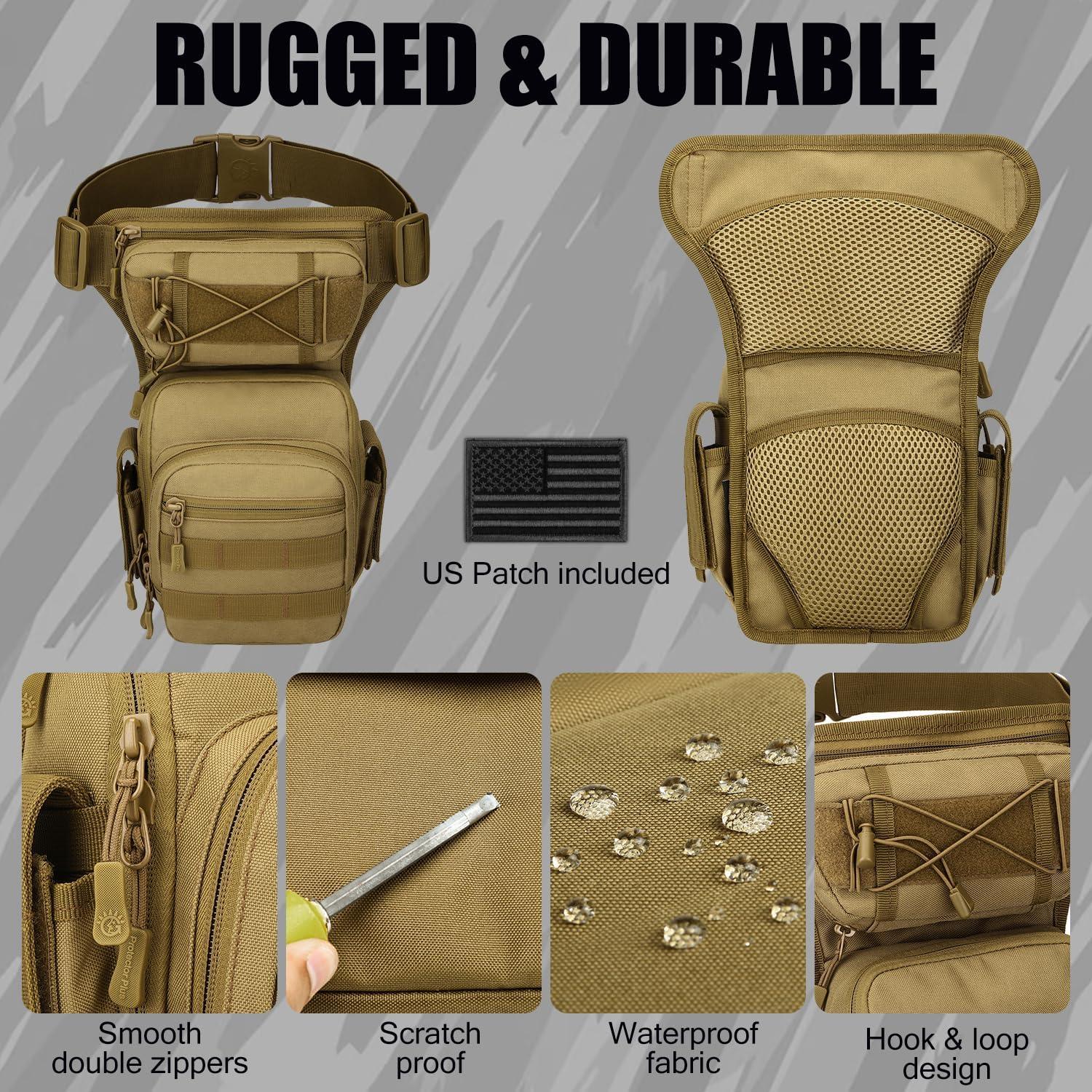 Mochila Táctica para Pierna Protector Plus Negra 24x33.8cm