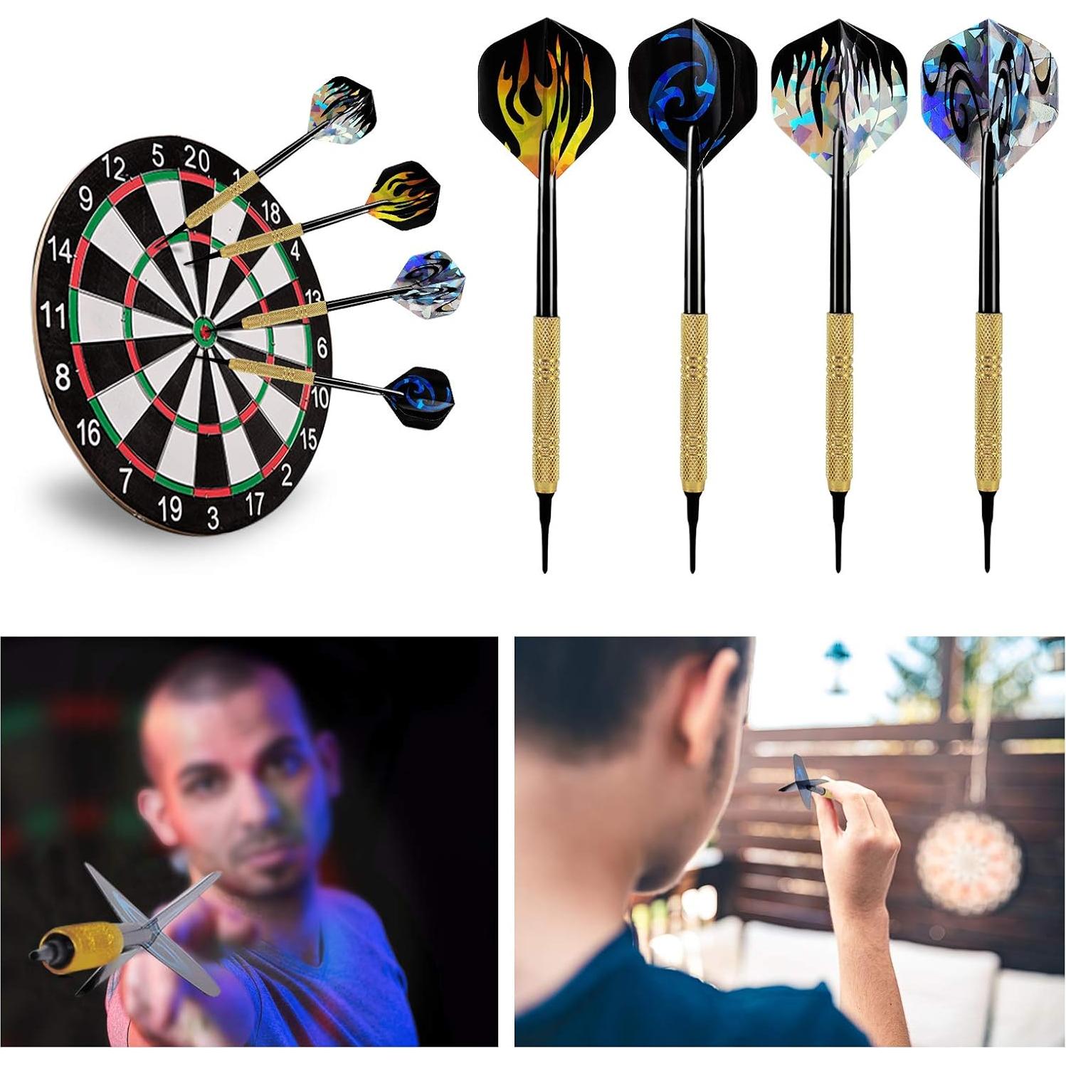 Juego de Dardos Punta Suave Accmor 12 Pcs con 36 Puntas Repuesto