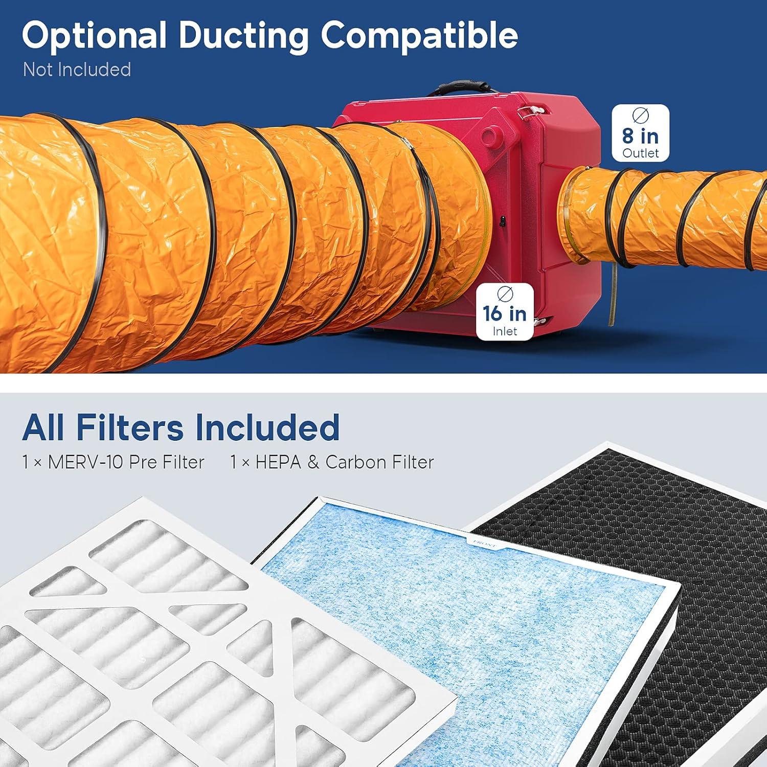 Limpiador de Aire HEPA AlorAir 550 Rojo 3 Etapas 270-550 CFM