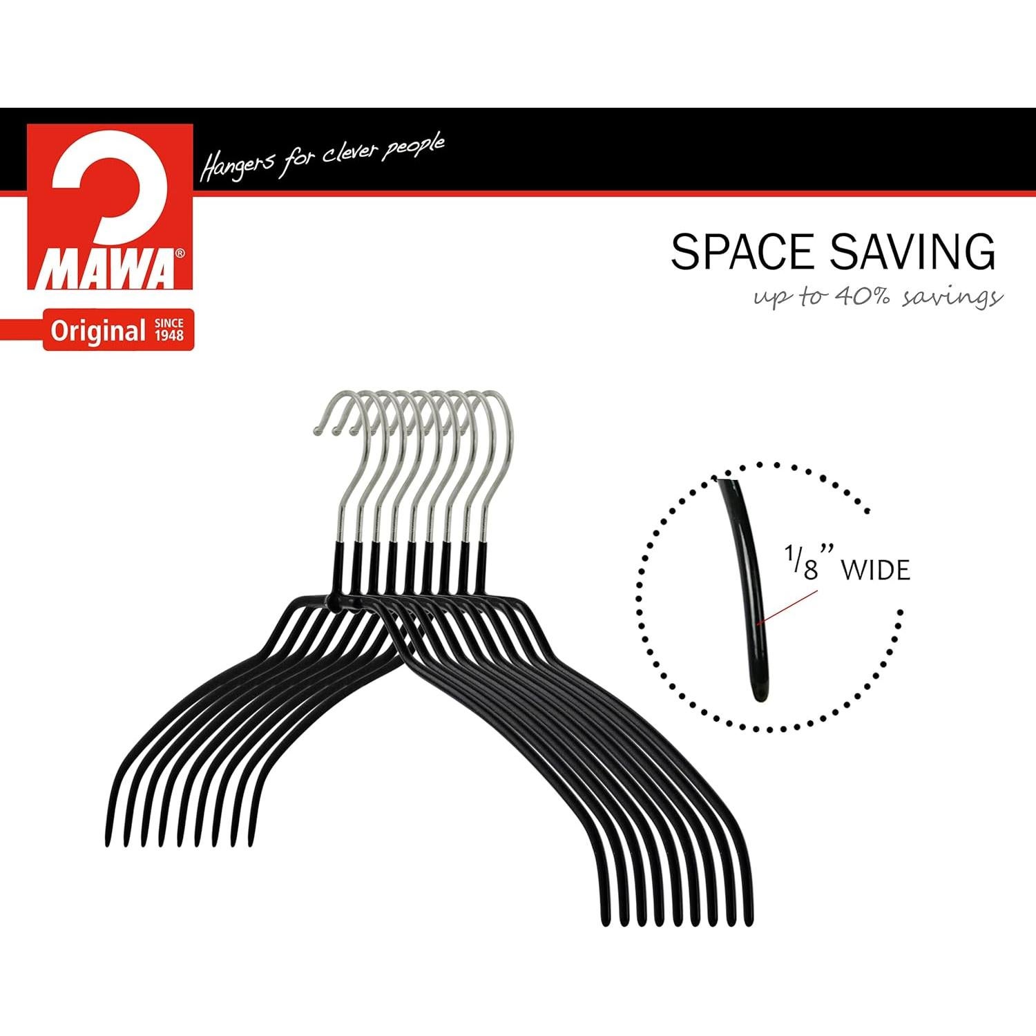 Perchas Antideslizantes MAWA Silhouette Ultra Delgadas 4 Pzas