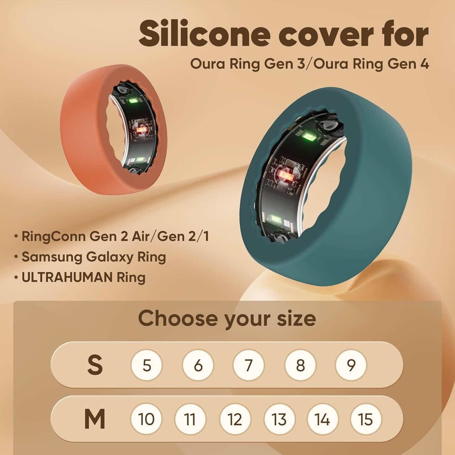 Cubierta de Silicona Anti-Rasguños para Oura Ring Gen 4/3 - 10 Piezas