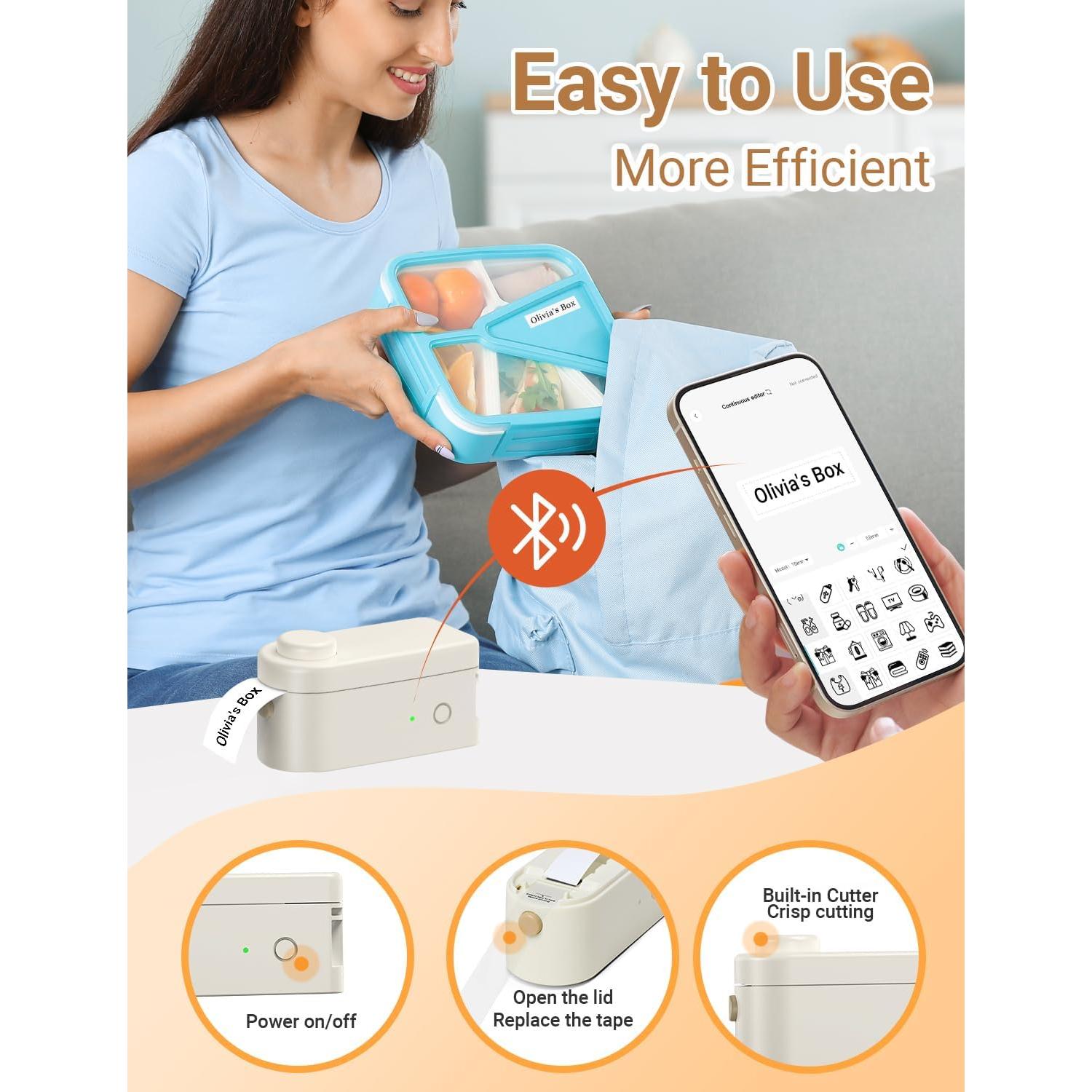 Etiquetadora Portátil Inalámbrica Makeid L1 - Beige, 203dpi