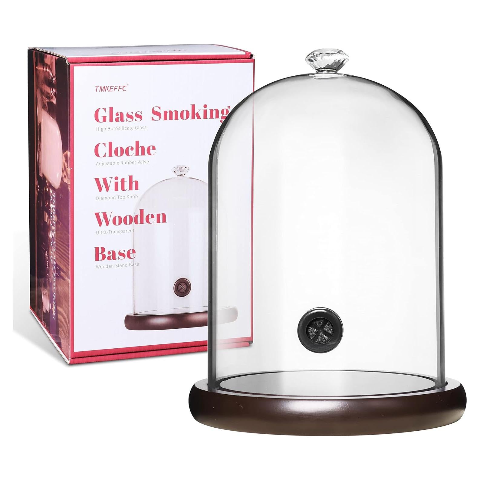 Campana de Humo TMKEFFC con Base de Madera y Vidrio 20 cm